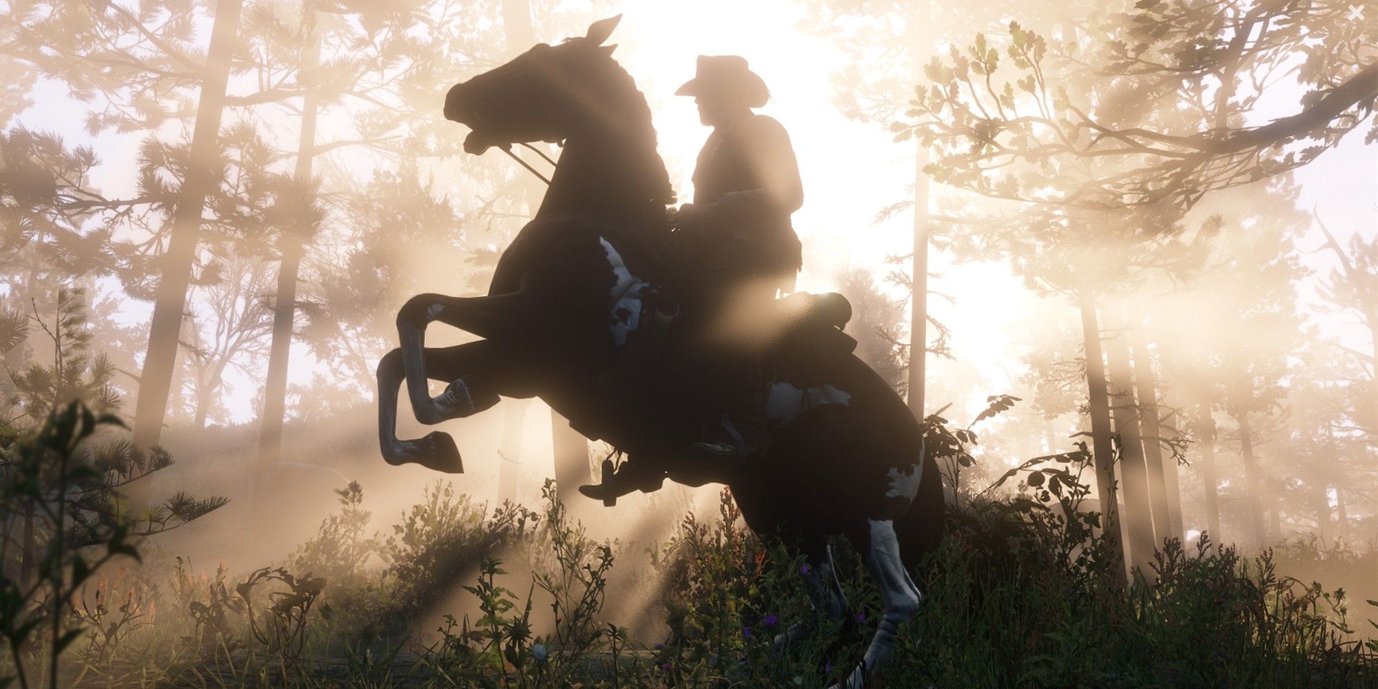 red dead redemption 2 cowboy riding a horse.