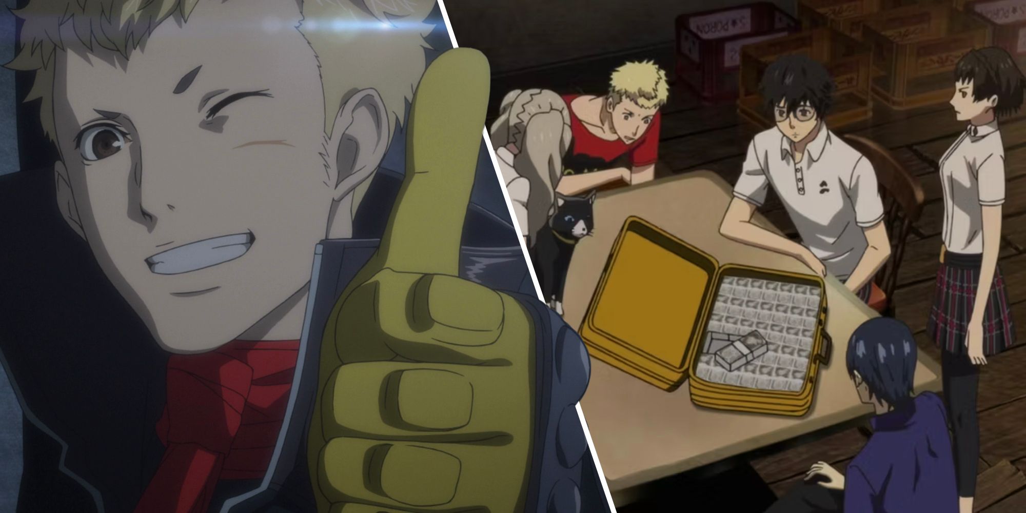 Ryuji approving the money found by the gang in Persona 5