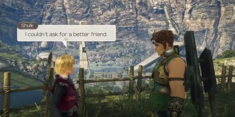 Shulk telling Reyn "I couldn't ask for a better friend." in Xenoblade Chronicles.