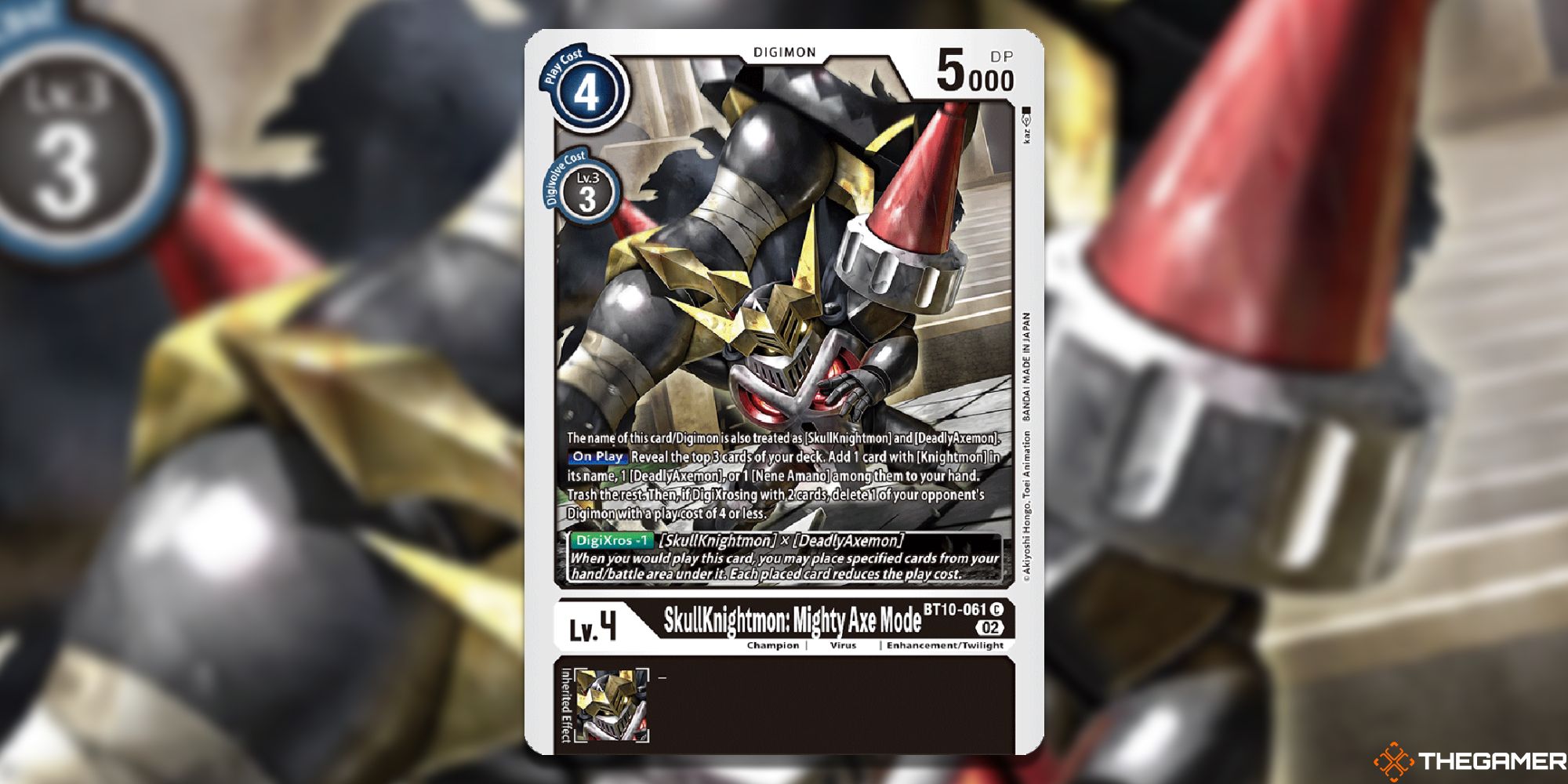 skullknightmon might axe mode card image with blur from bt10 digimon card game 