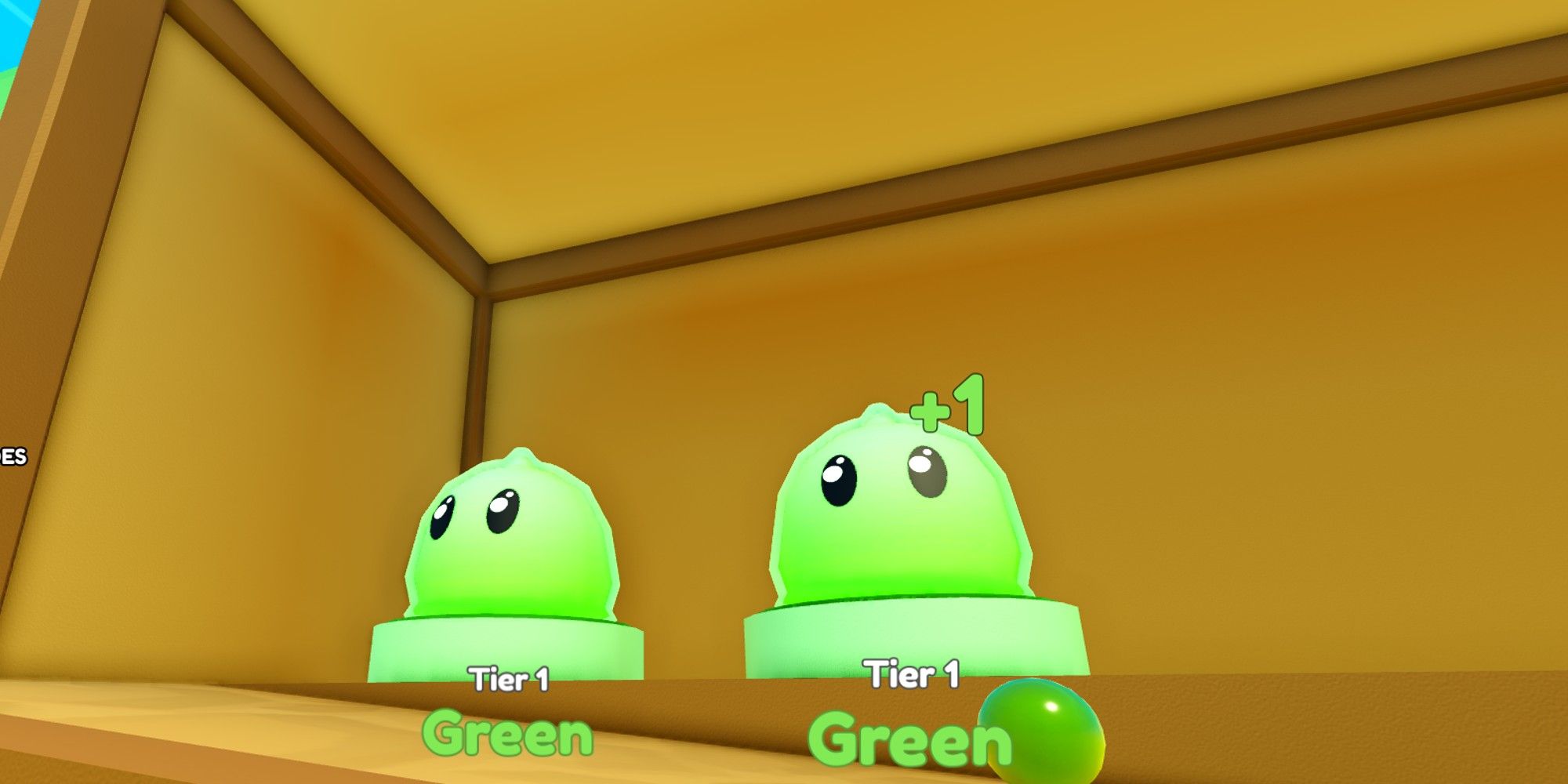 Slimes In Slime Tower Tycoon, On A Shelf, Green Colour