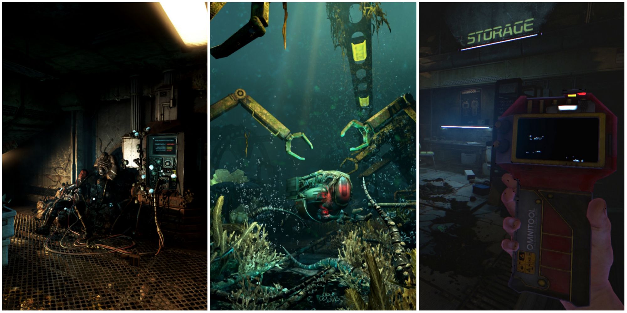 soma spooky robot creature, underwater pod, storage area and tool featured