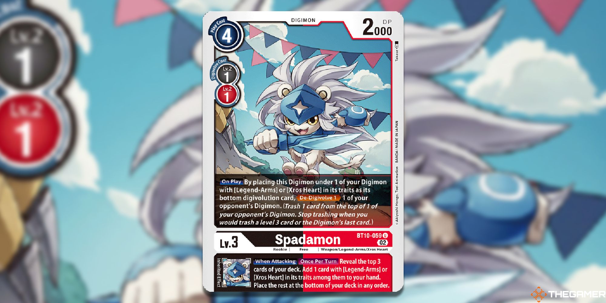 spadamon card image with blur from bt10 digimon card game 