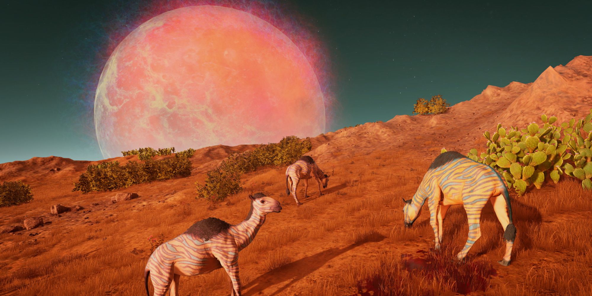 Stranded Alien Dawn weird camel creatures