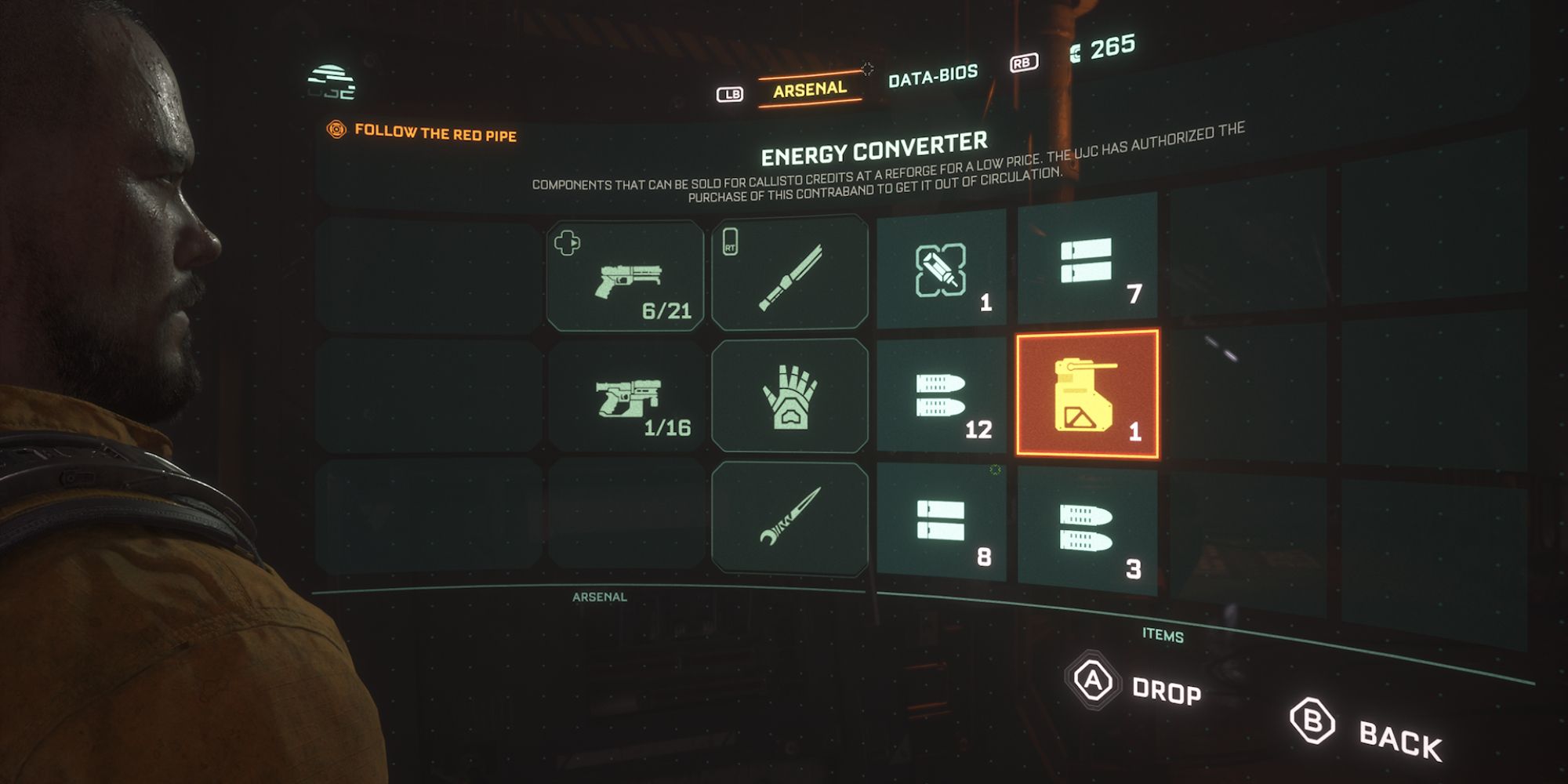 The Callisto Protocol Screenshot Of Inventory Screen
