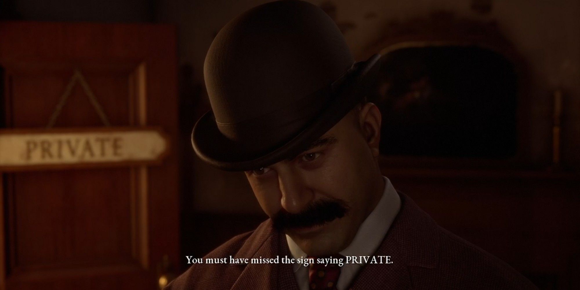 the devil in me holmes being snarky about the private room if you're caught