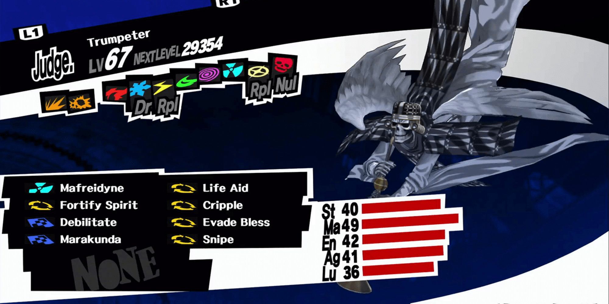 trumpeter persona 5 stat page