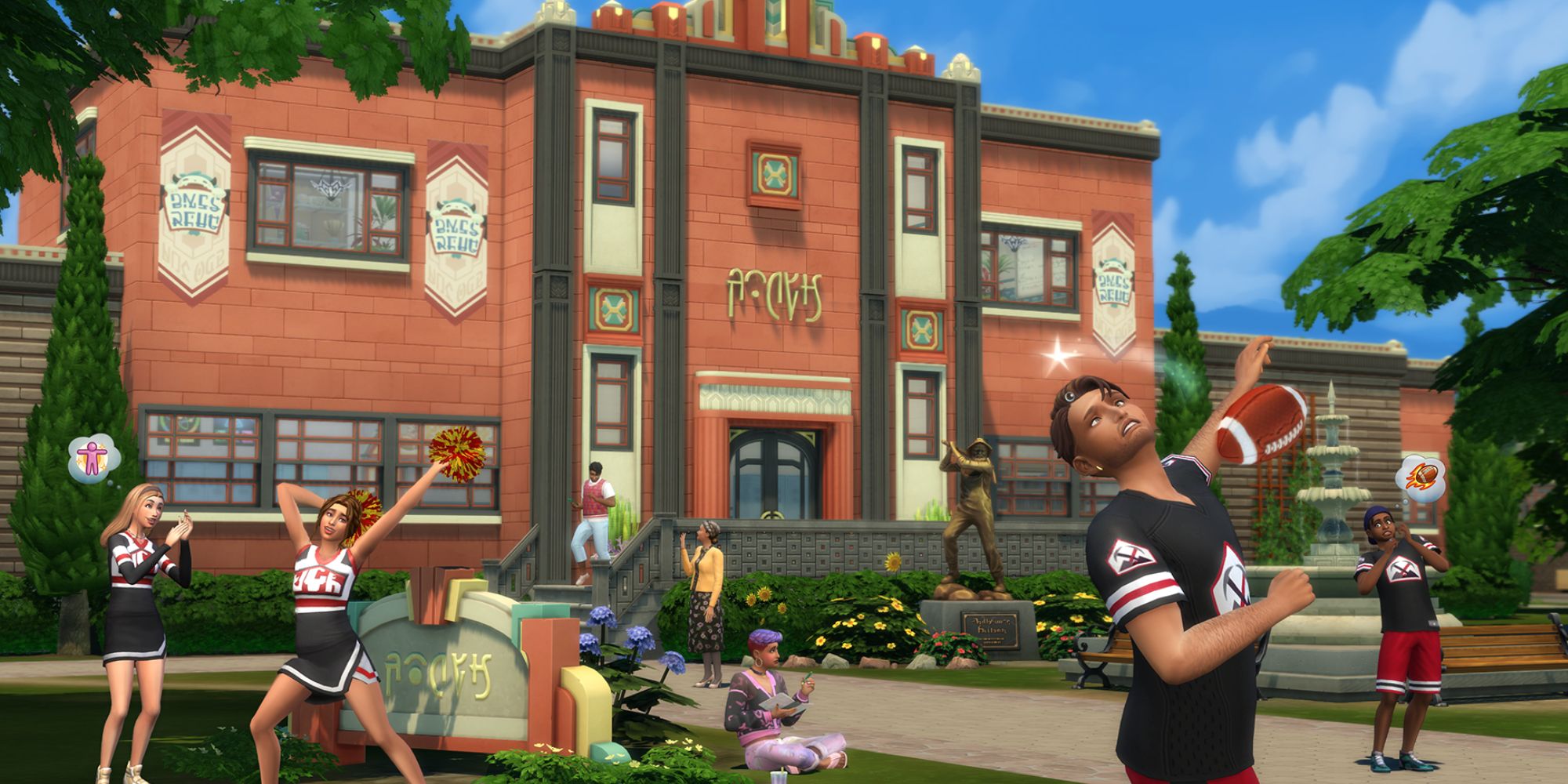 TS4 cheerleaders outside school