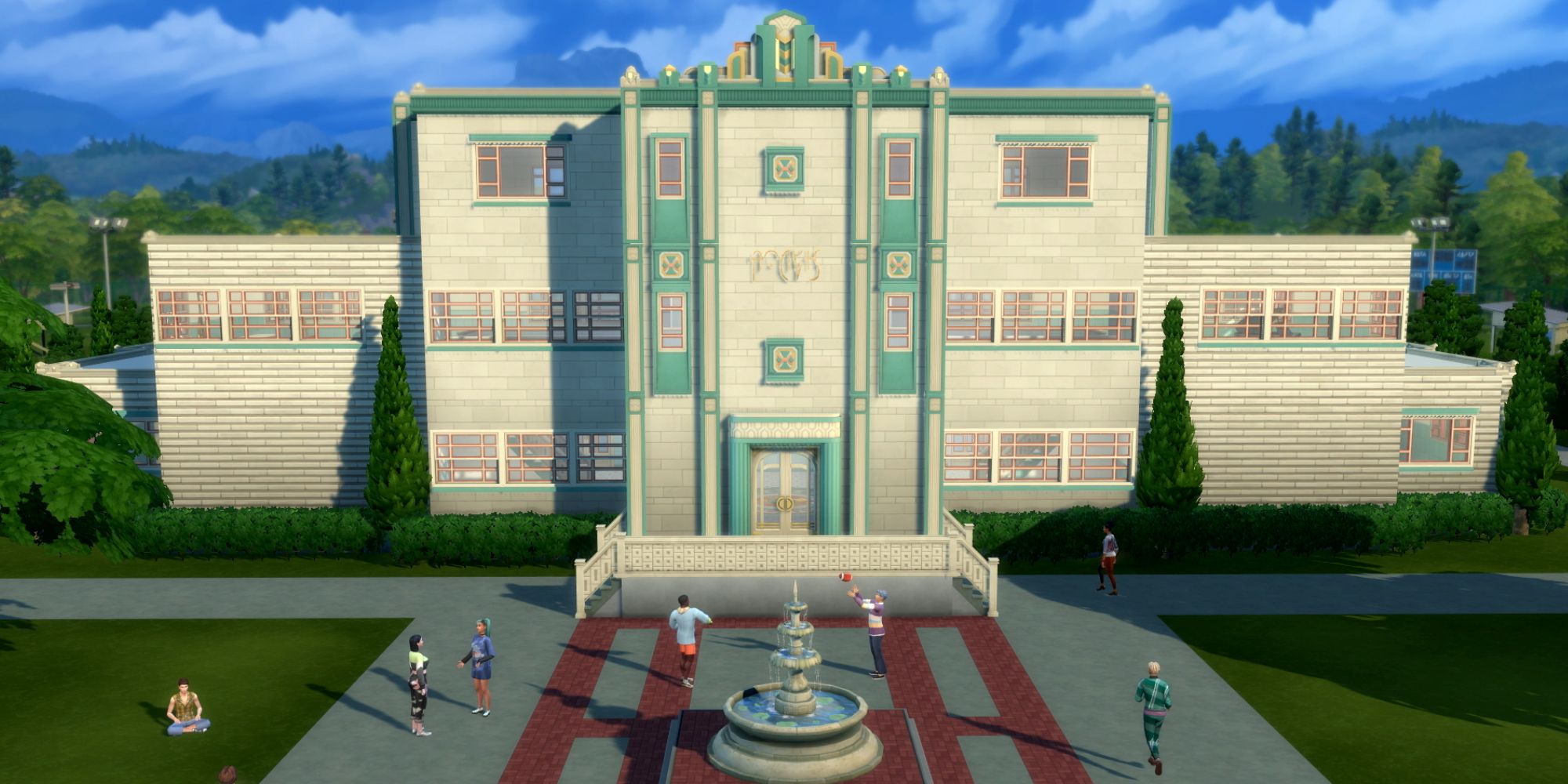 TS4 Simple high school design exterior