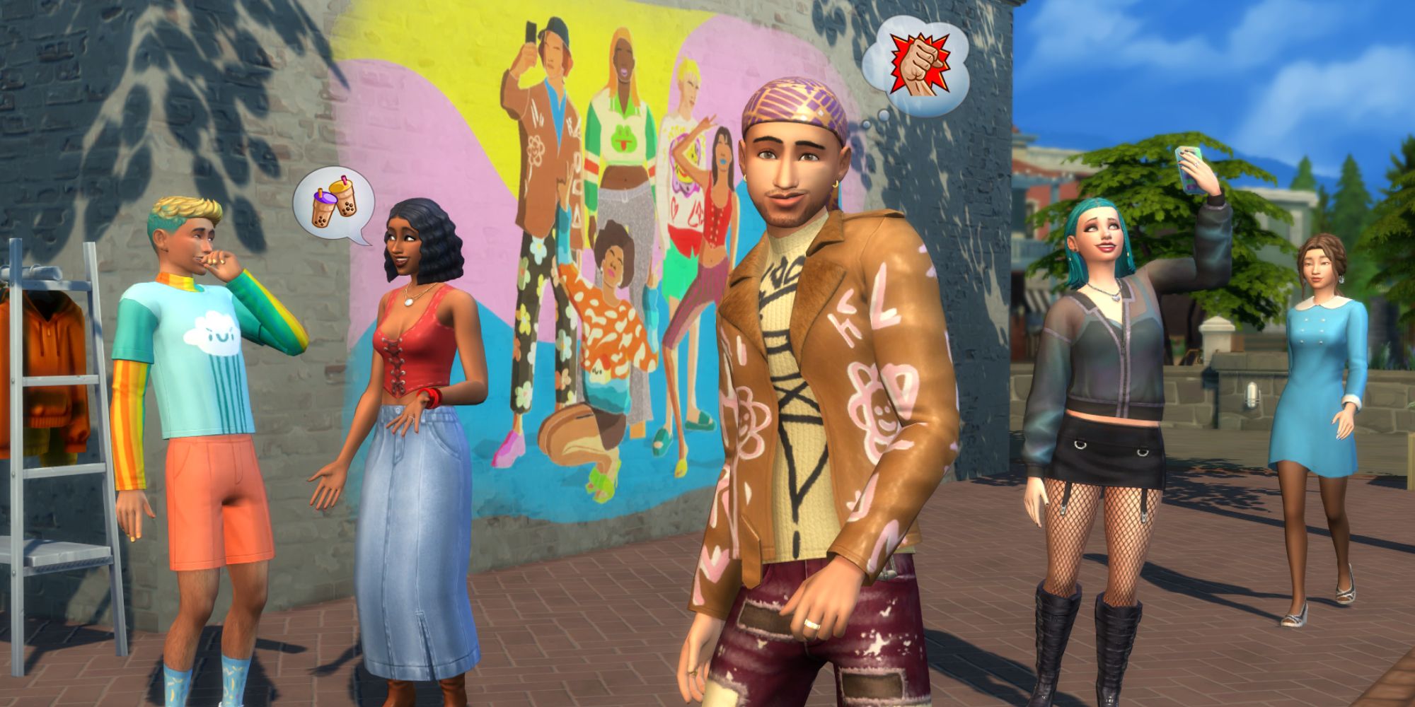 TS4 teens in depop outfits