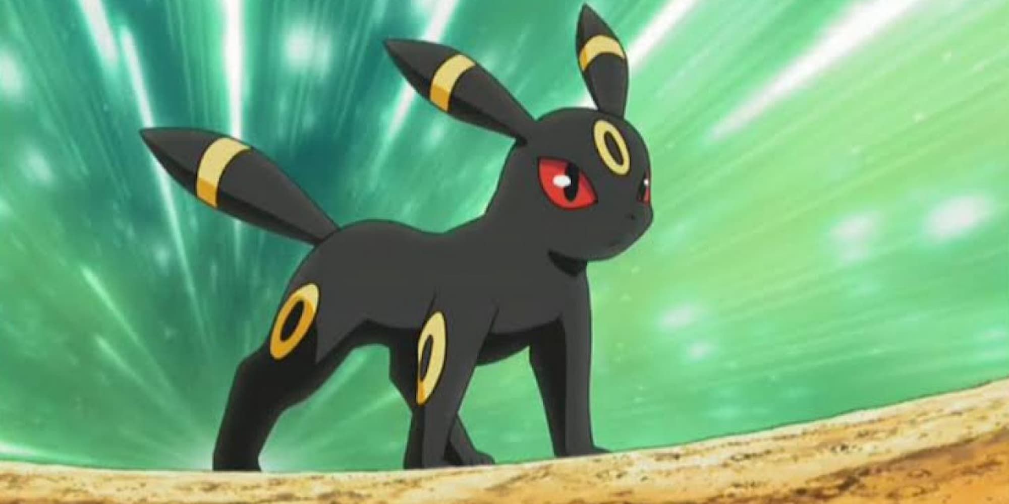 Umbreon stands on its four legs ready to battle.