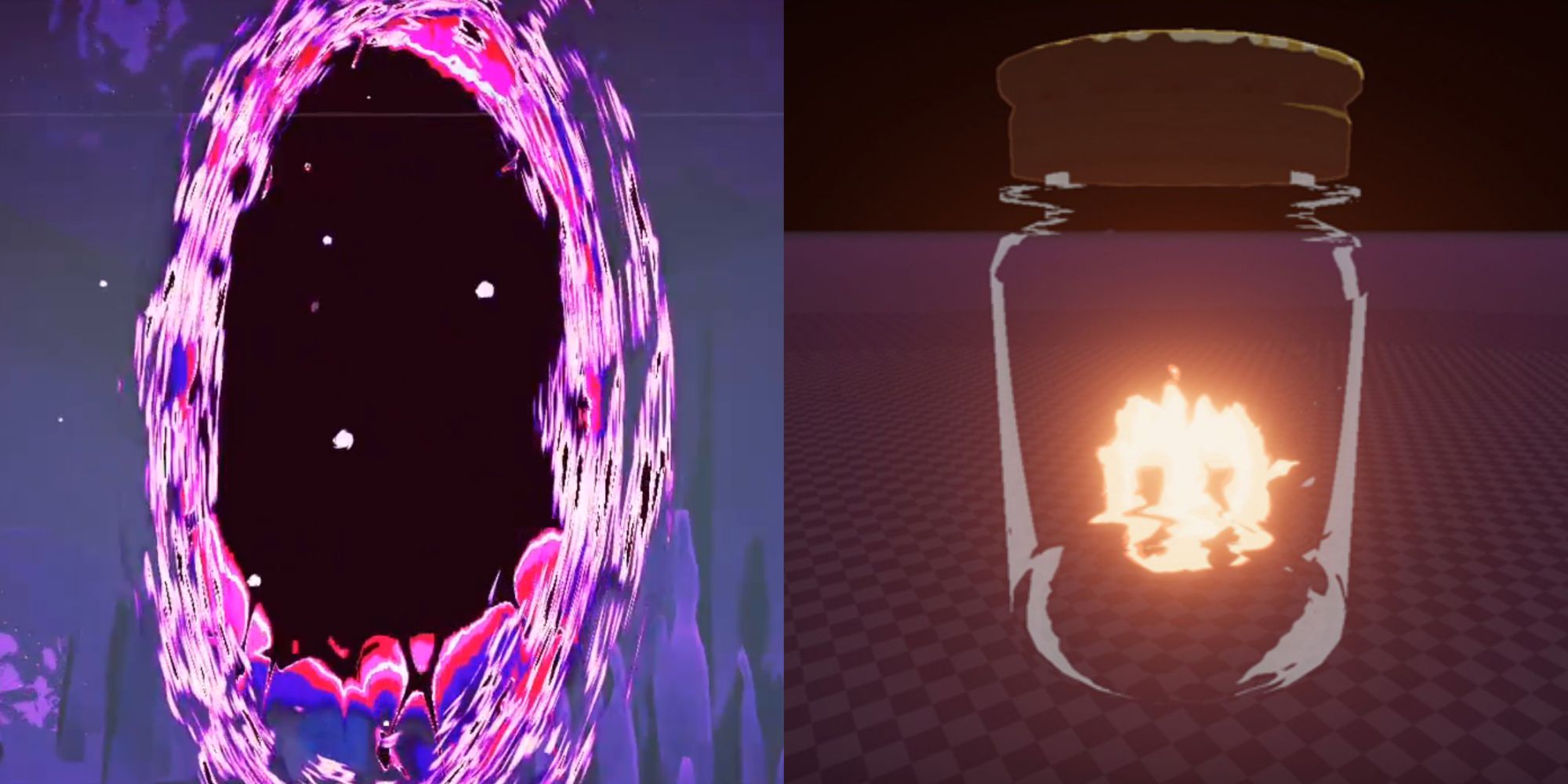 Void portal and Will o Wisp item from Risk of Rain 2