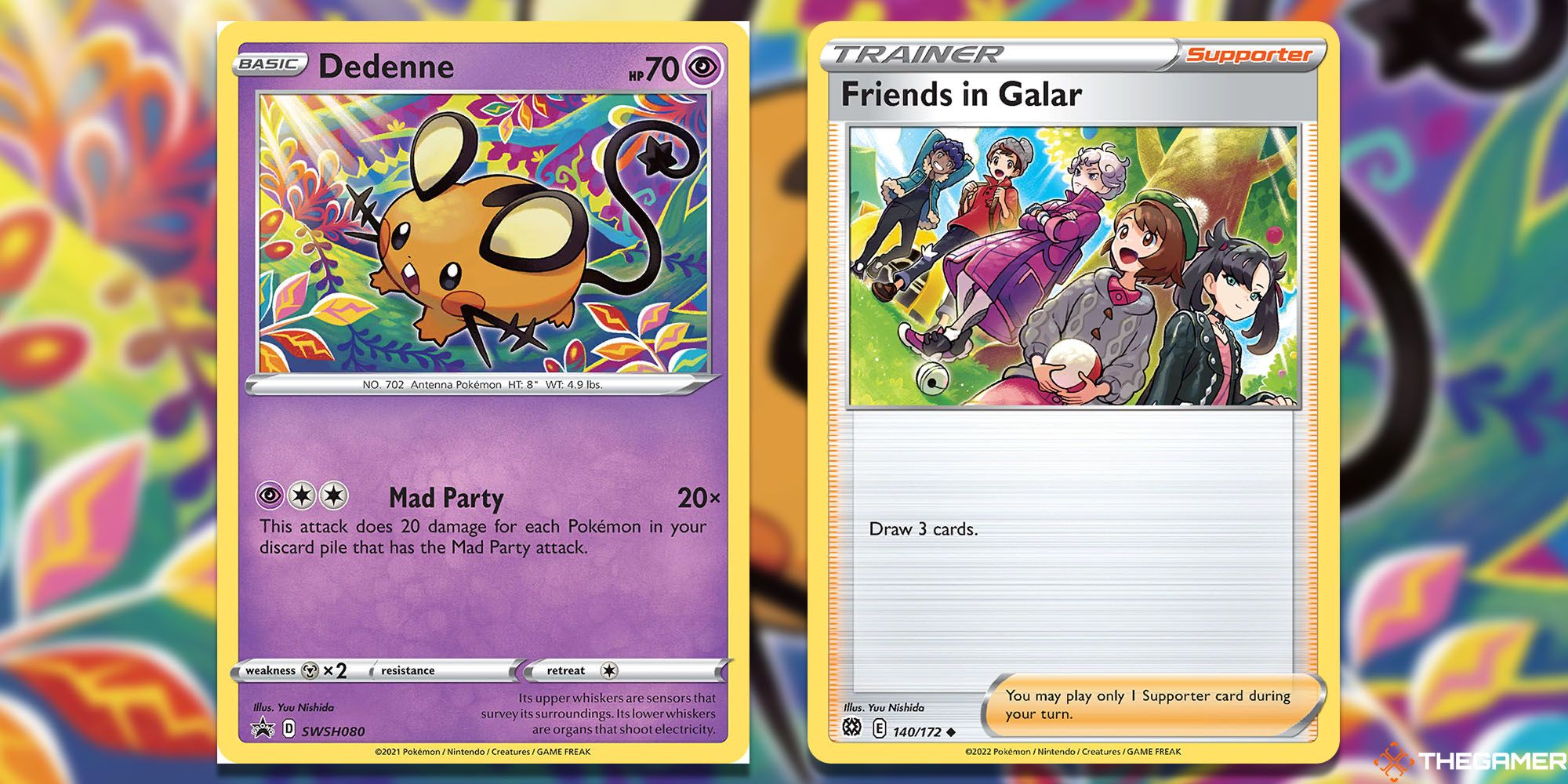 Yuu Nishida's Dedenne and Friends in Galar cards.