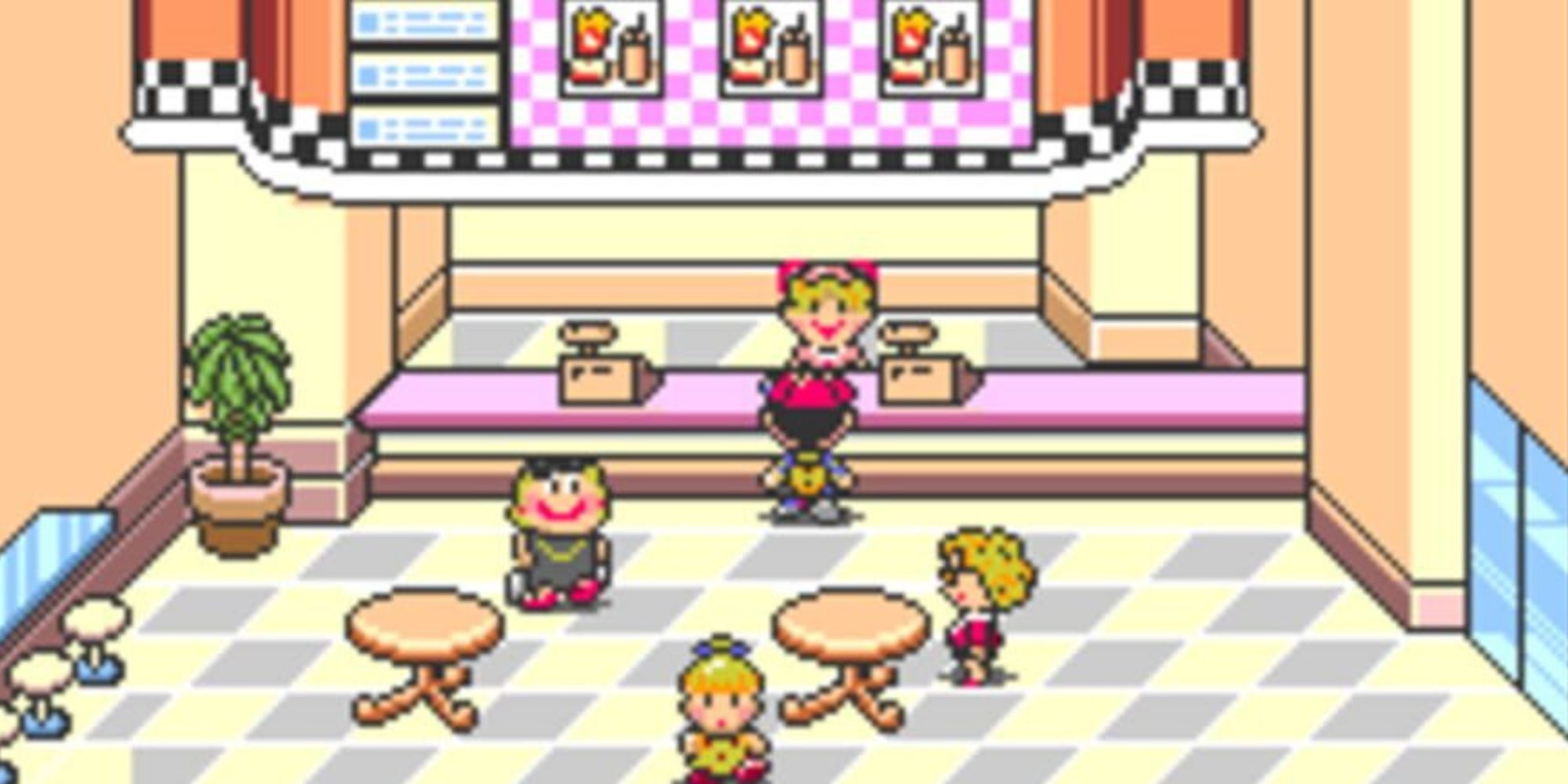 Ness orders food at the counter