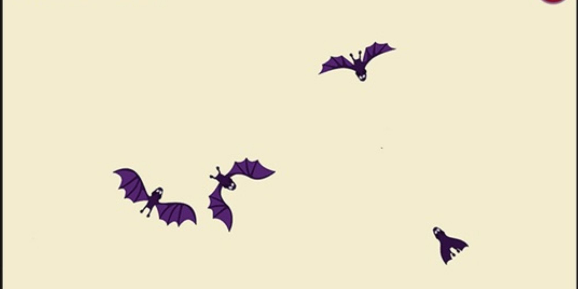 2d bats fly in front of a cream background