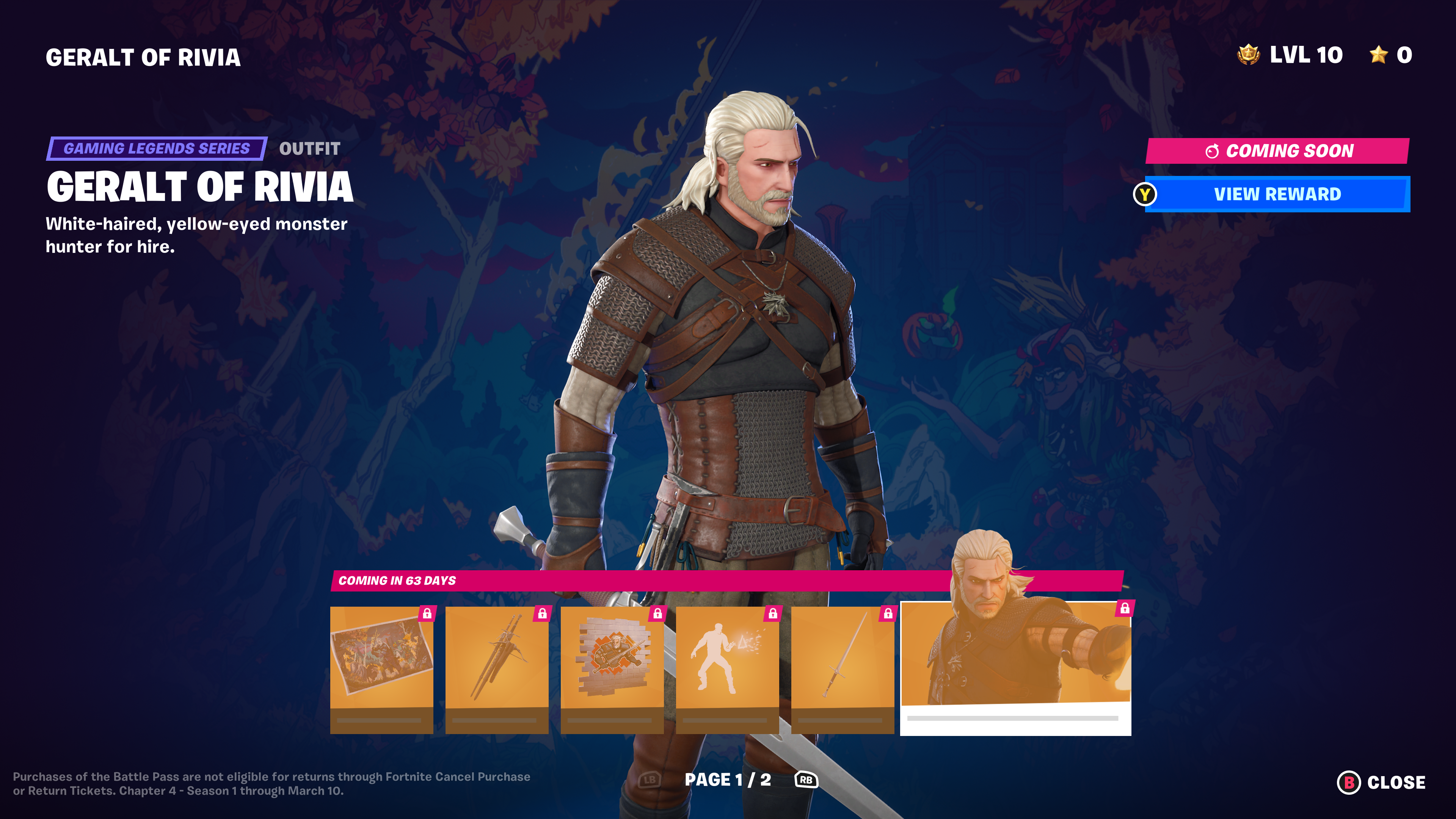 Fortnite Geralt skin