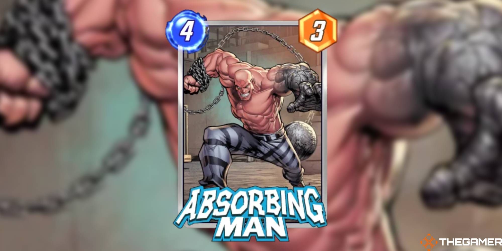 Marvel Snap - Absorbing Man on a blurred background