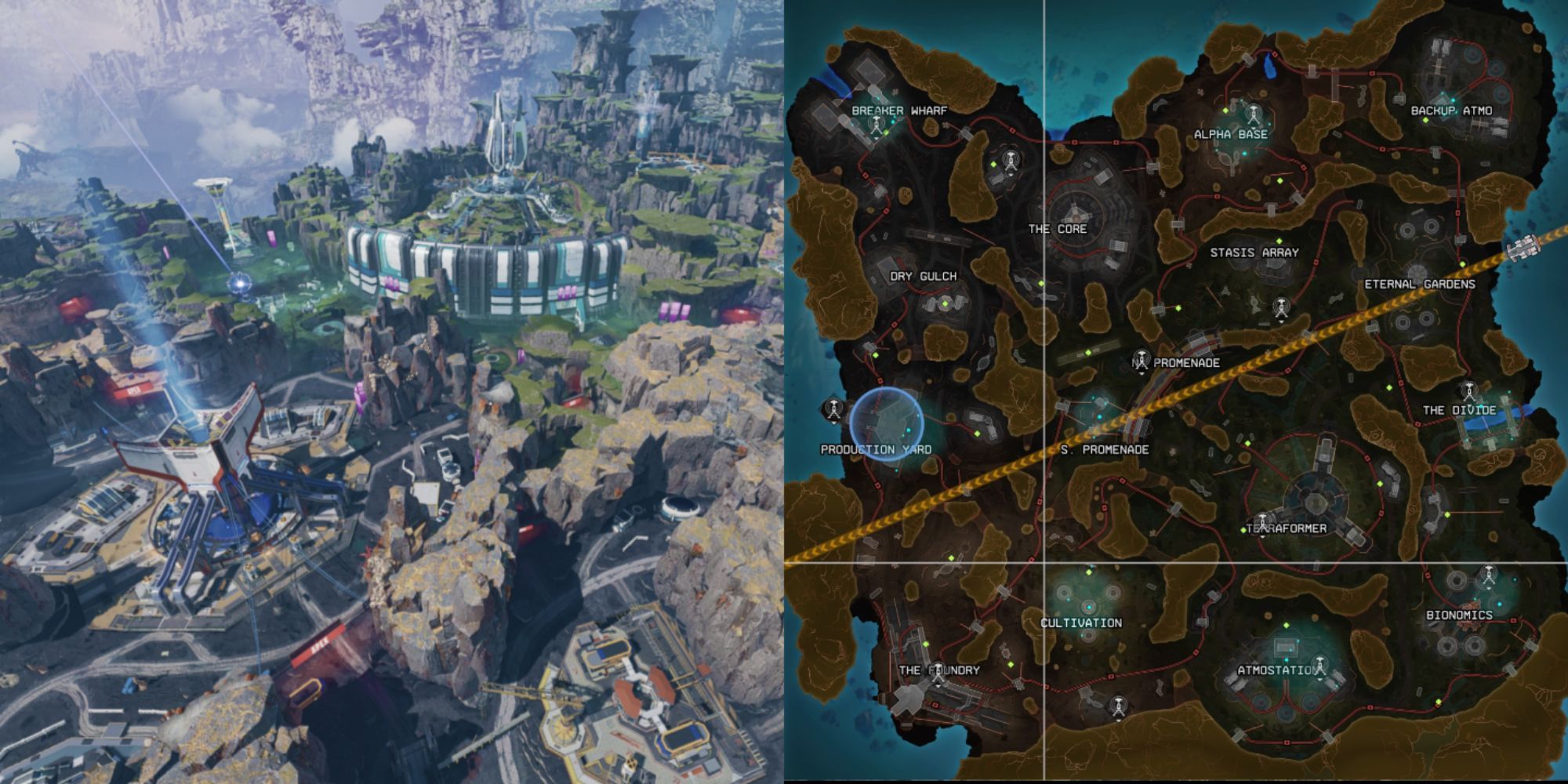 Apex Legends Broken Moon Map showing all locations