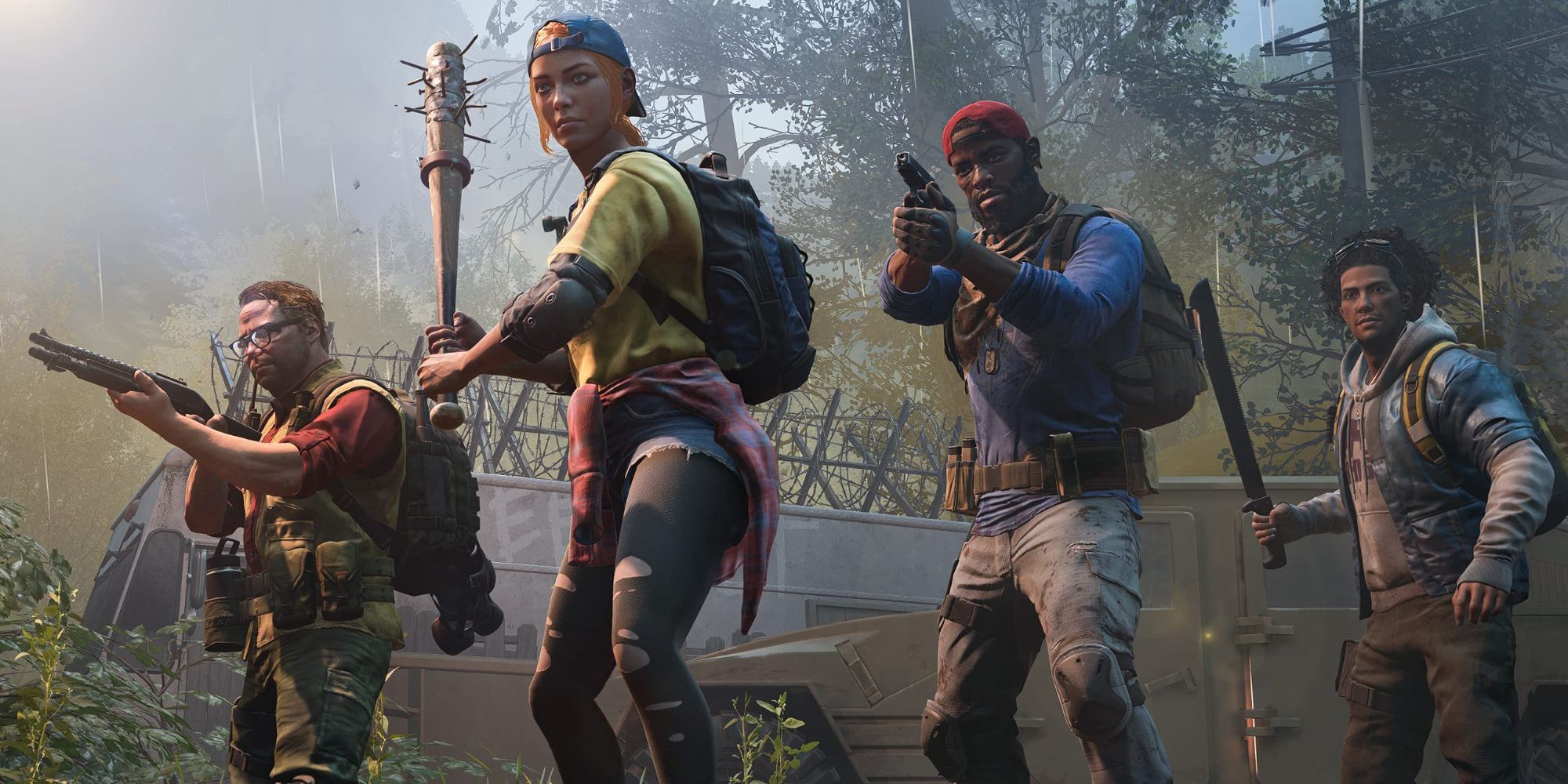 Back 4 Blood screenshot of a group of four survivors preparing to fight.