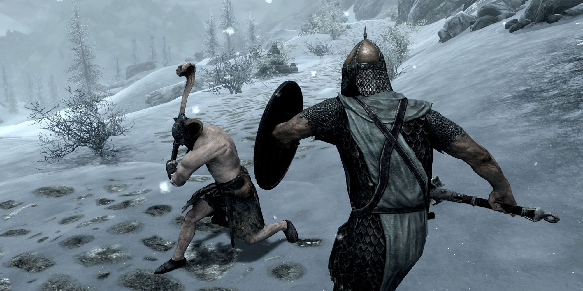 Barbarian Fighting Style Against Stormcloak Soldier