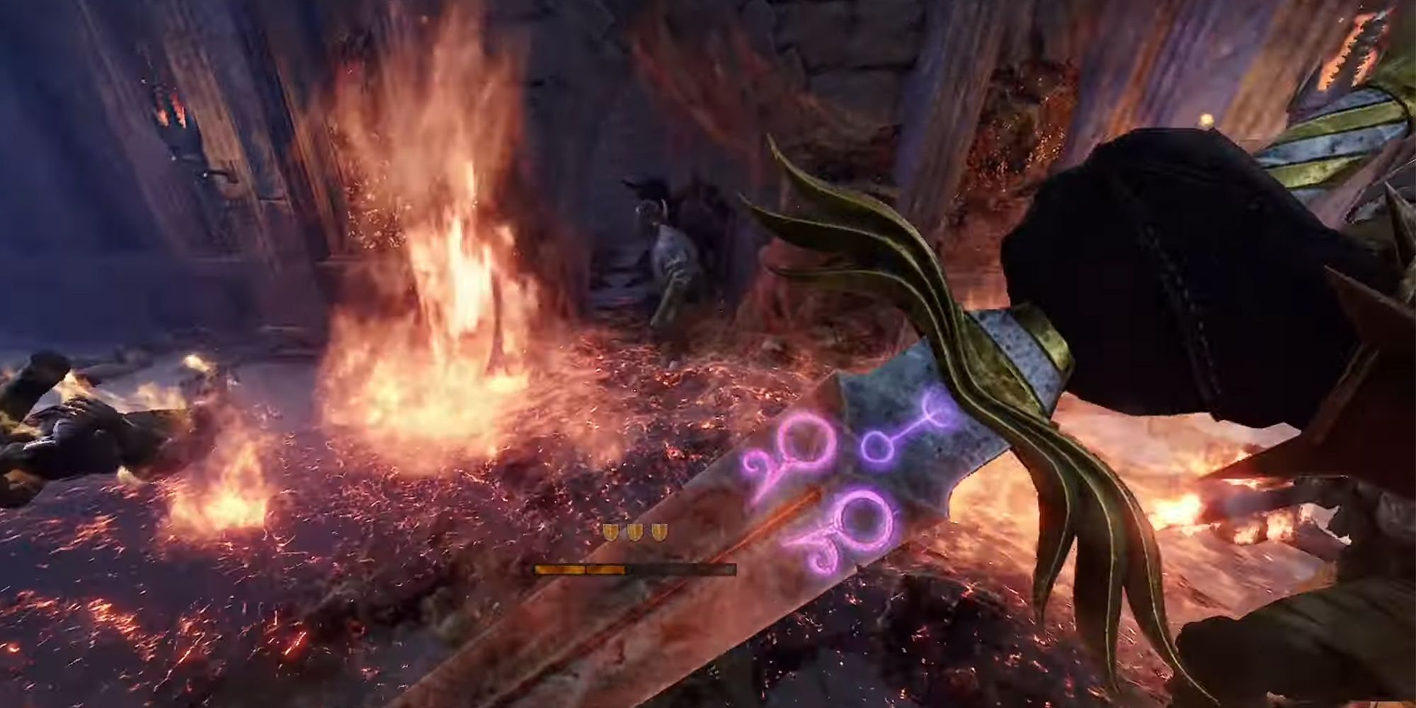 battle wizard flame sword in battle