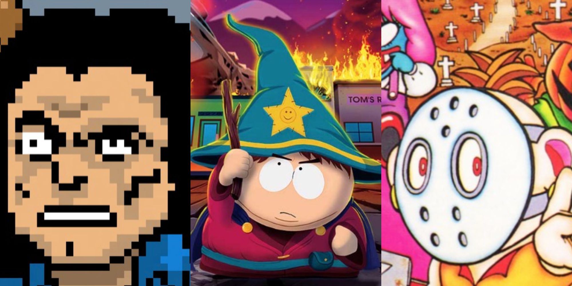 Johnny from The Room Tribute, Cartman from South Park: The Stick Of Truth, Cover for Splatterhouse: Wanpaku Graffiti