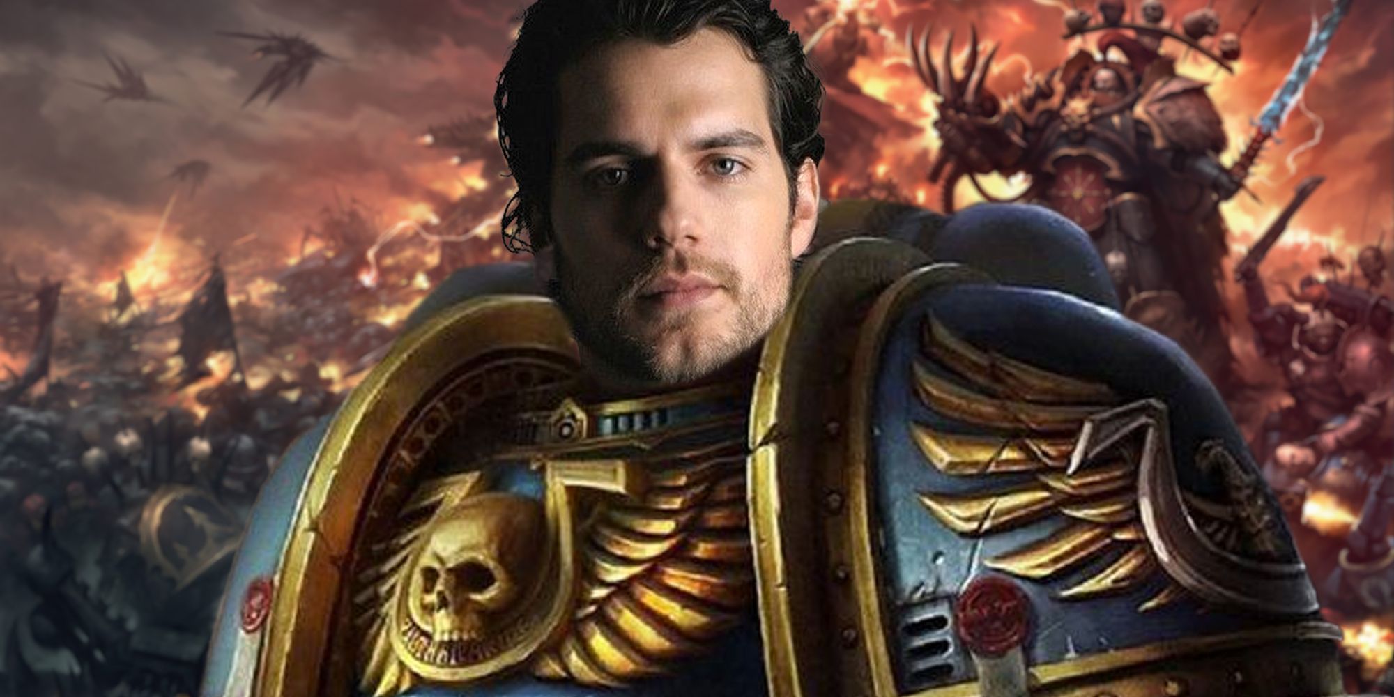 Henry Cavill in Warhammer armour
