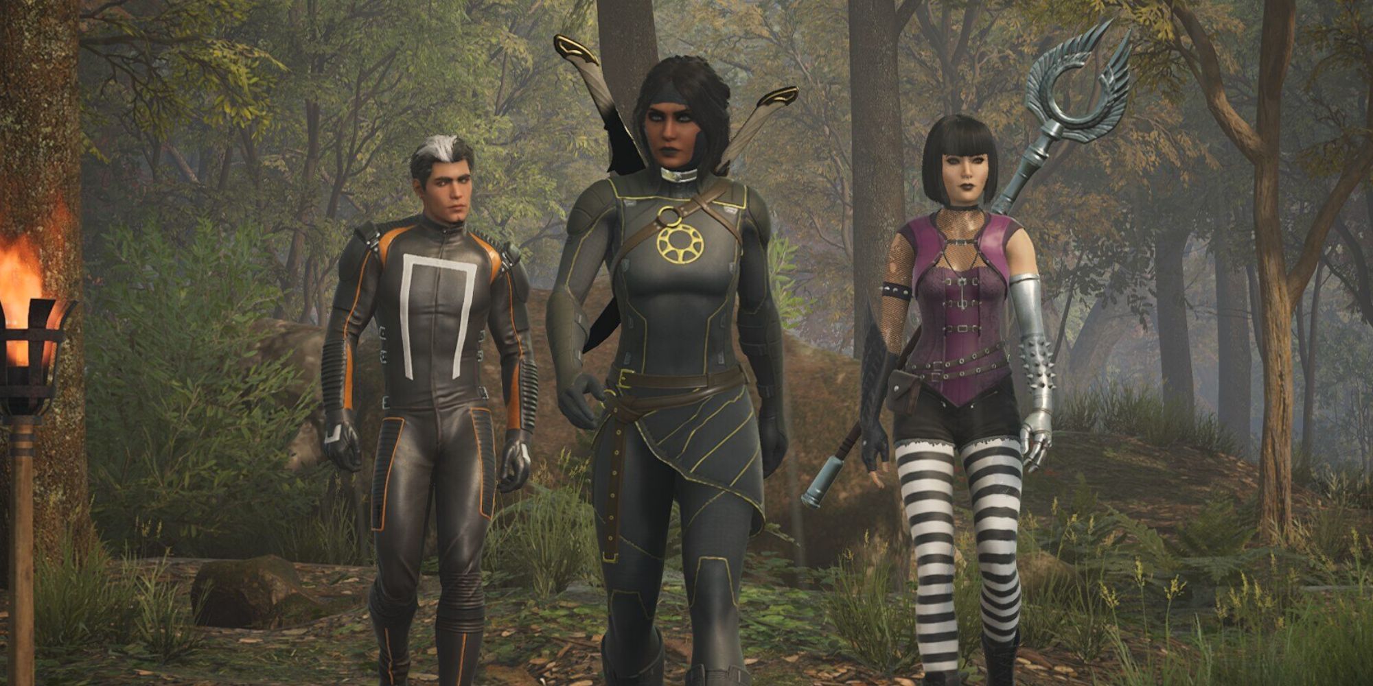 Heroes walking towards the next mission. Robbie Reyes, Hunter, and Nico Minoru.