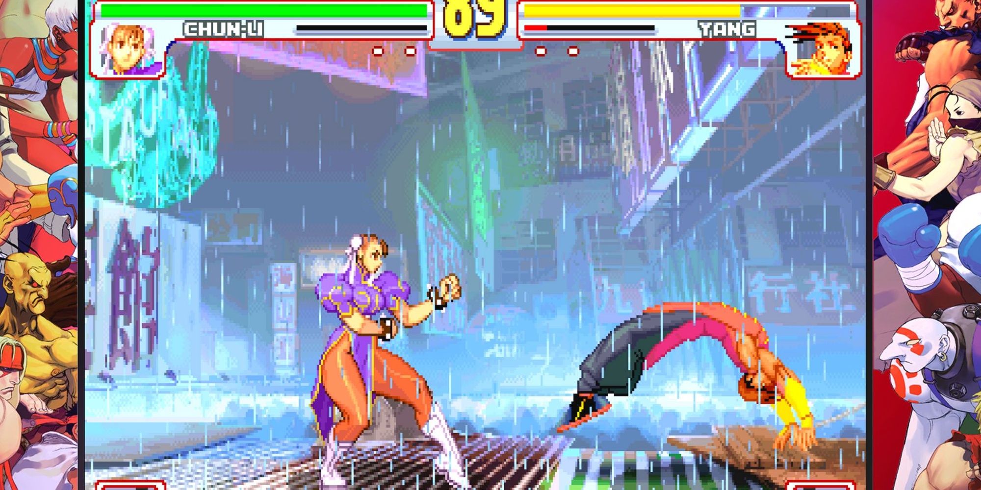 Chun-Li fighting Yang from Street Fighter 3: Third Strike.