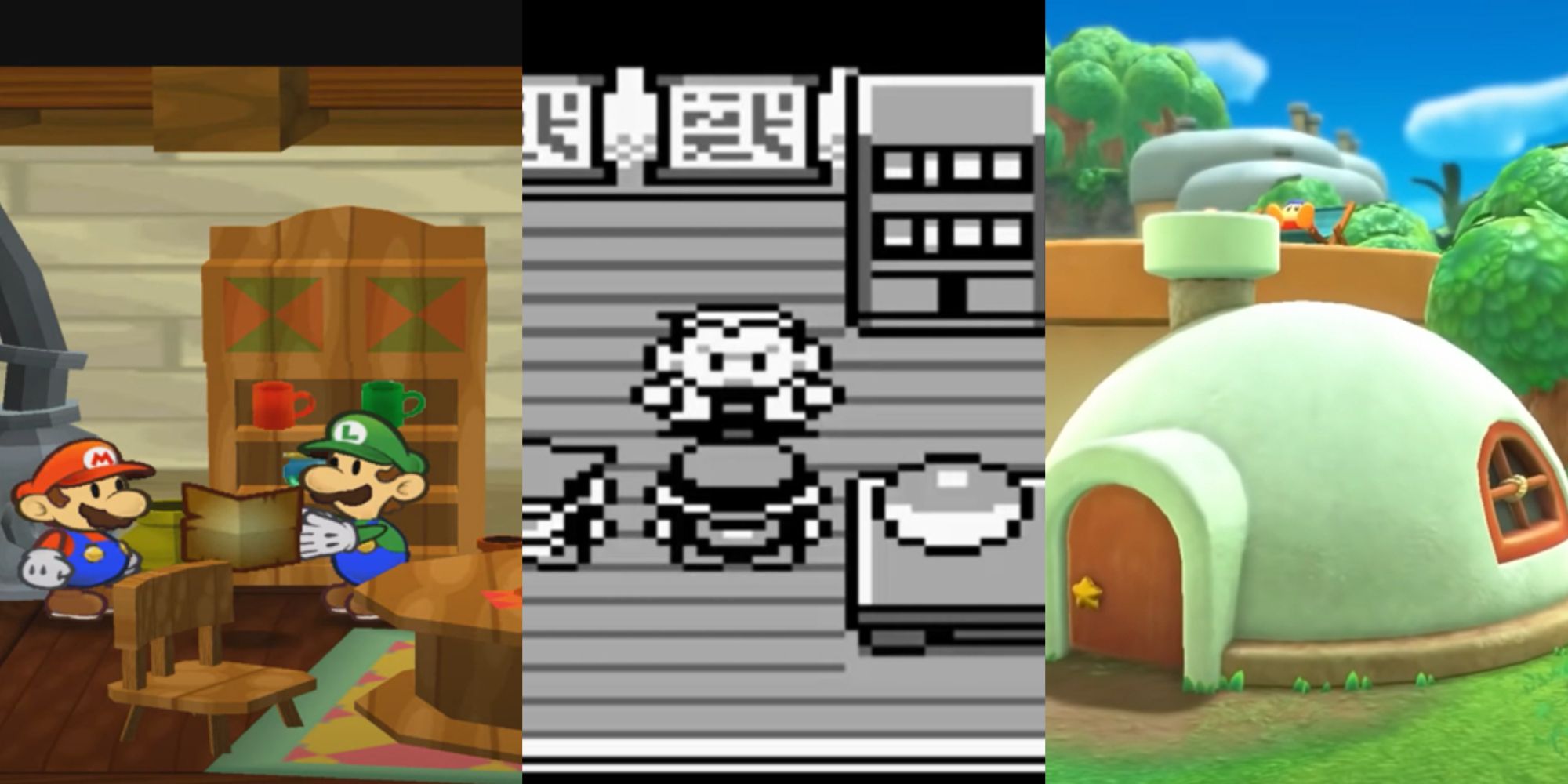 Nintendo Gifts Collage with paper mario, pokemon and kirby