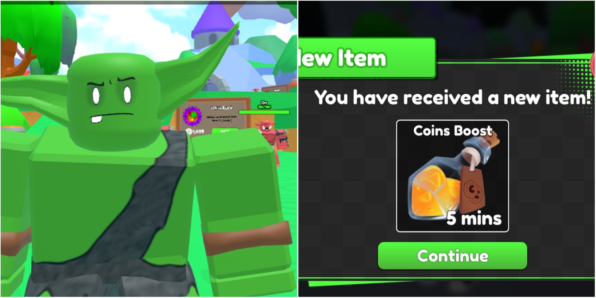 Sword Fighters Simulator Goblin and Reward Menu