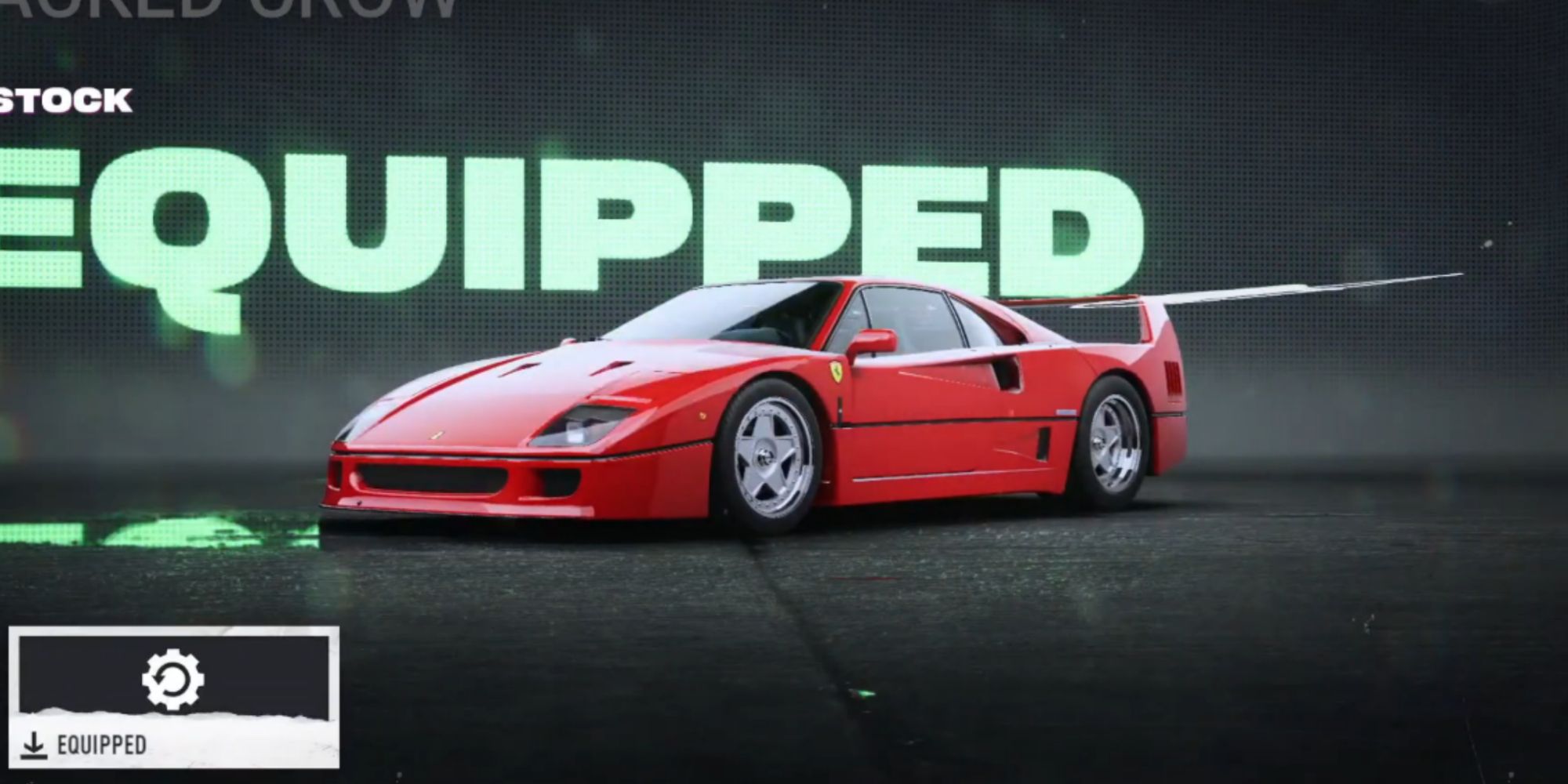 Menu Need For Speed Unbound Red Ferrari F40