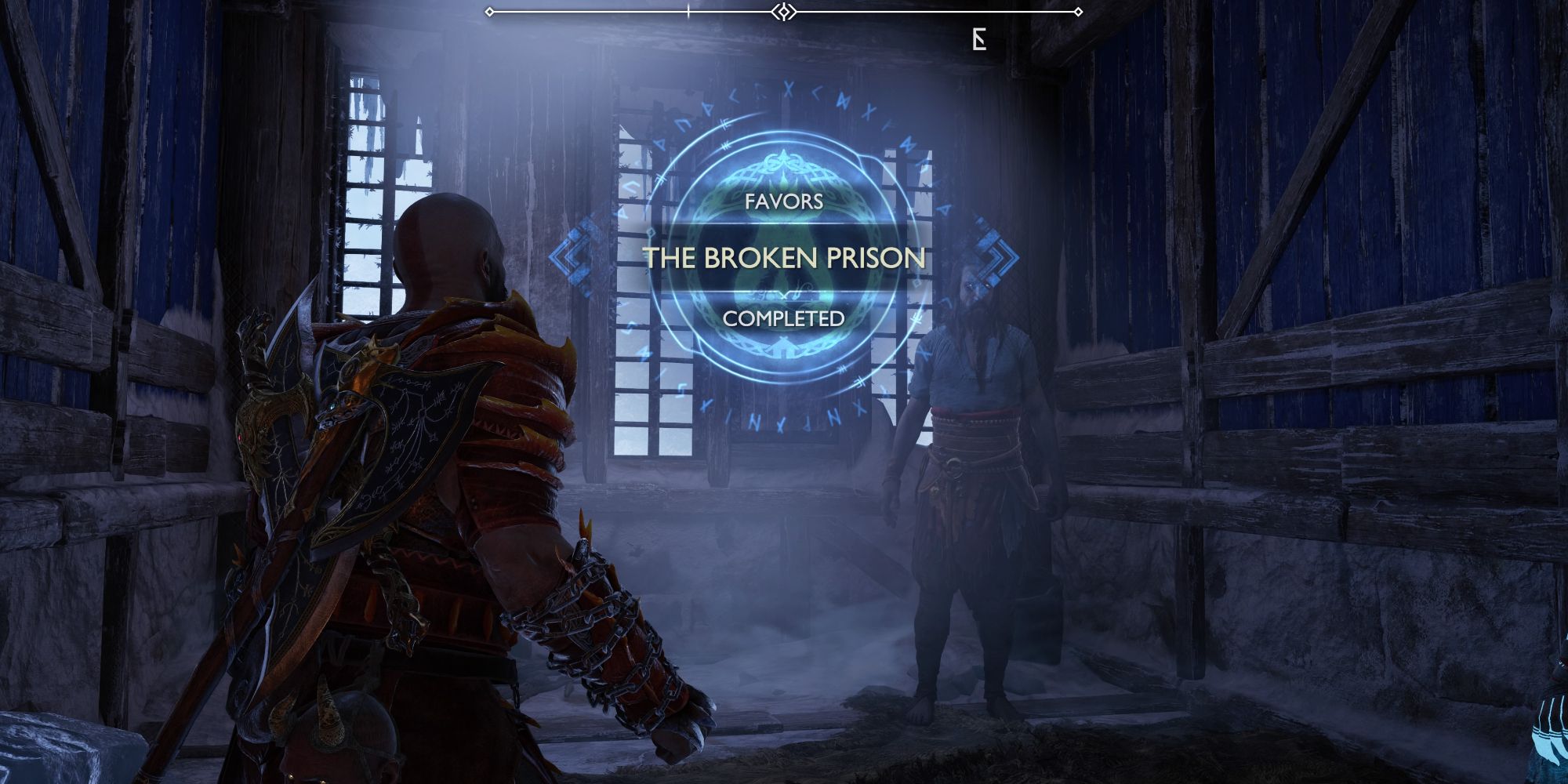 Image showing Kratos near Tyr in a prison.