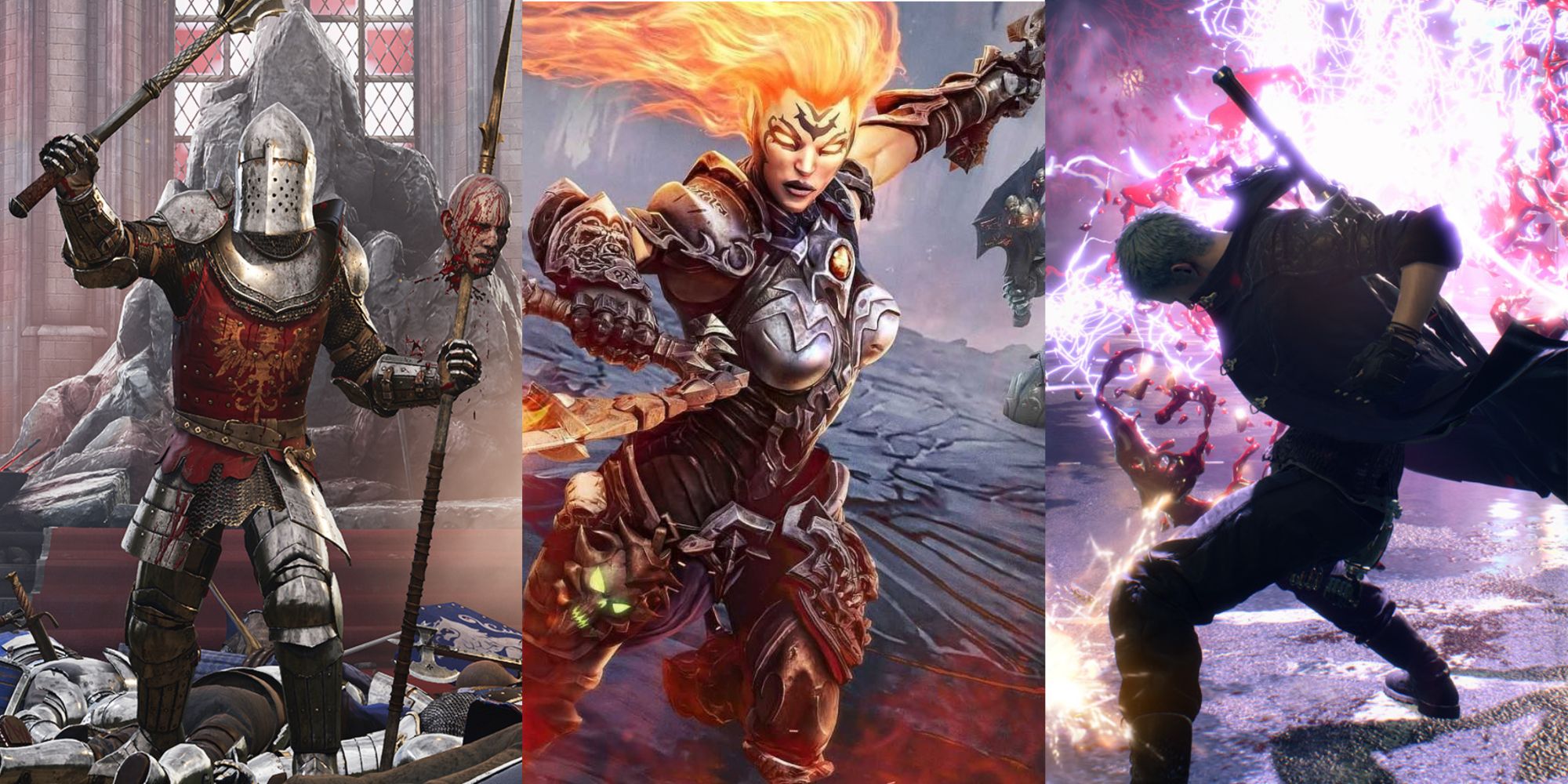 Split Image of Chivalry 2, Darksiders 3, and Devil May Cry 5