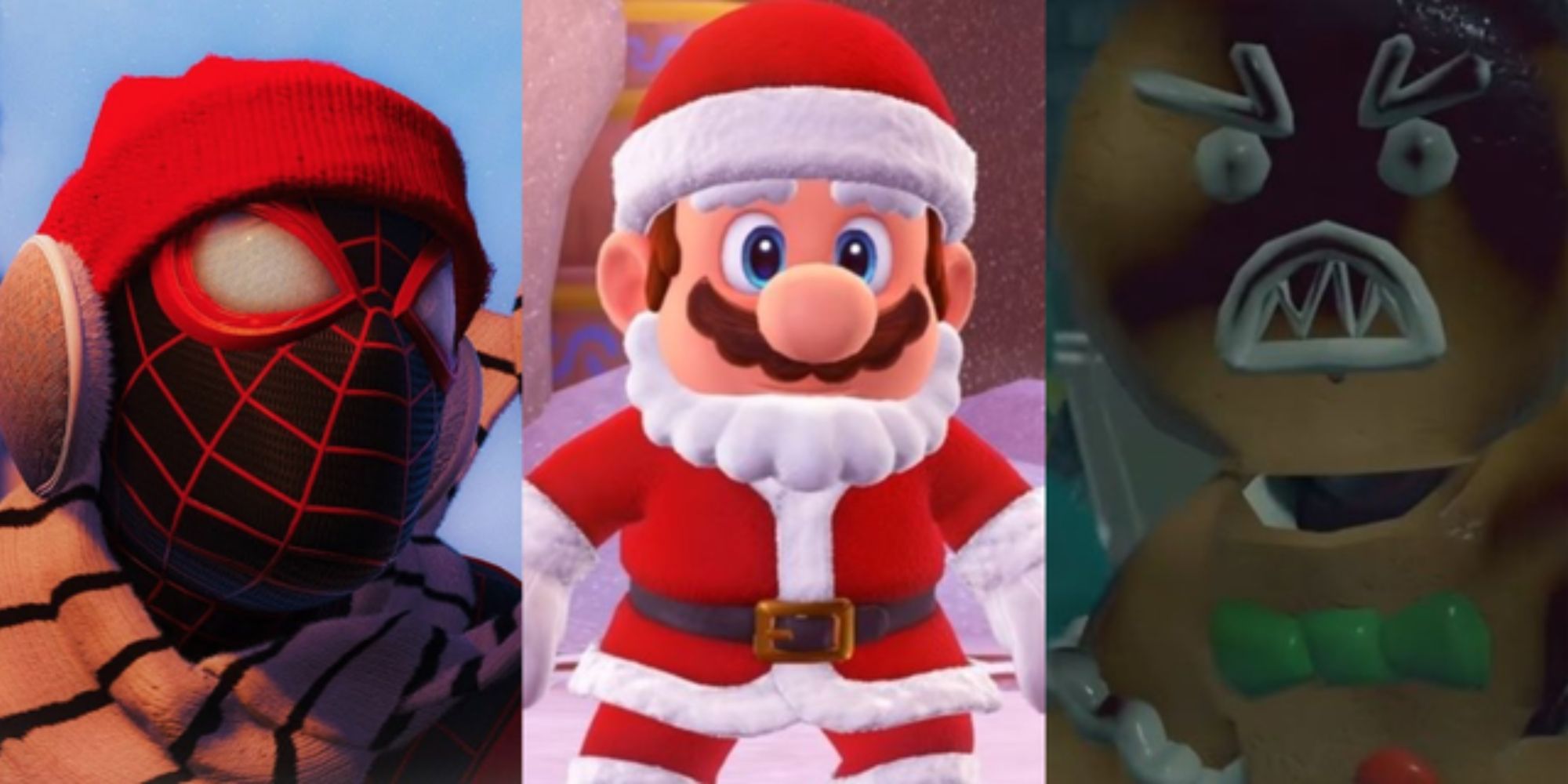 Games to get you into the Holida Spirit including Mario Odyessey, Spider-Man: Miles Morales and Saints Row 4