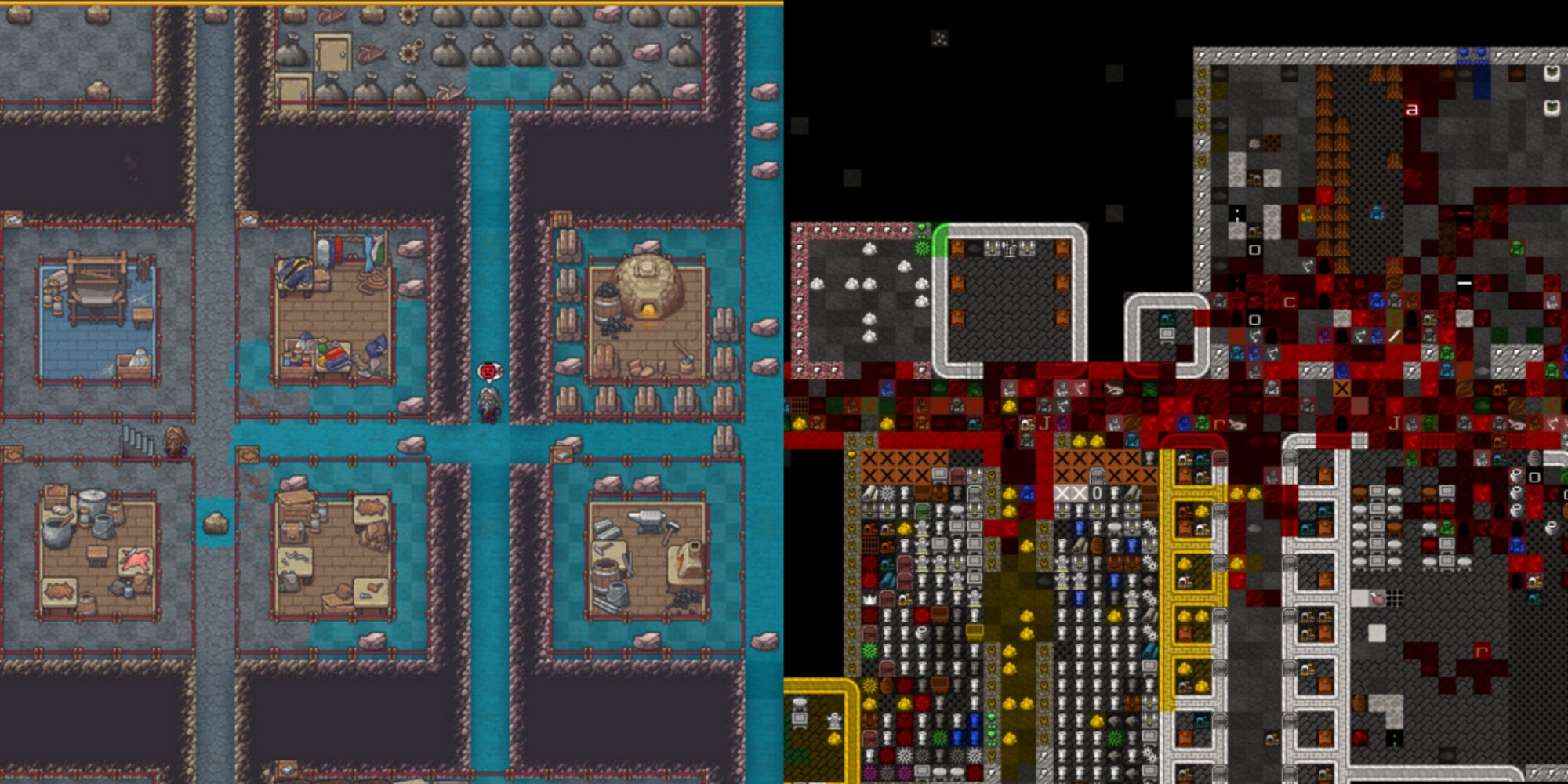 Dwarf Fortress flooded fortress of both magma and water