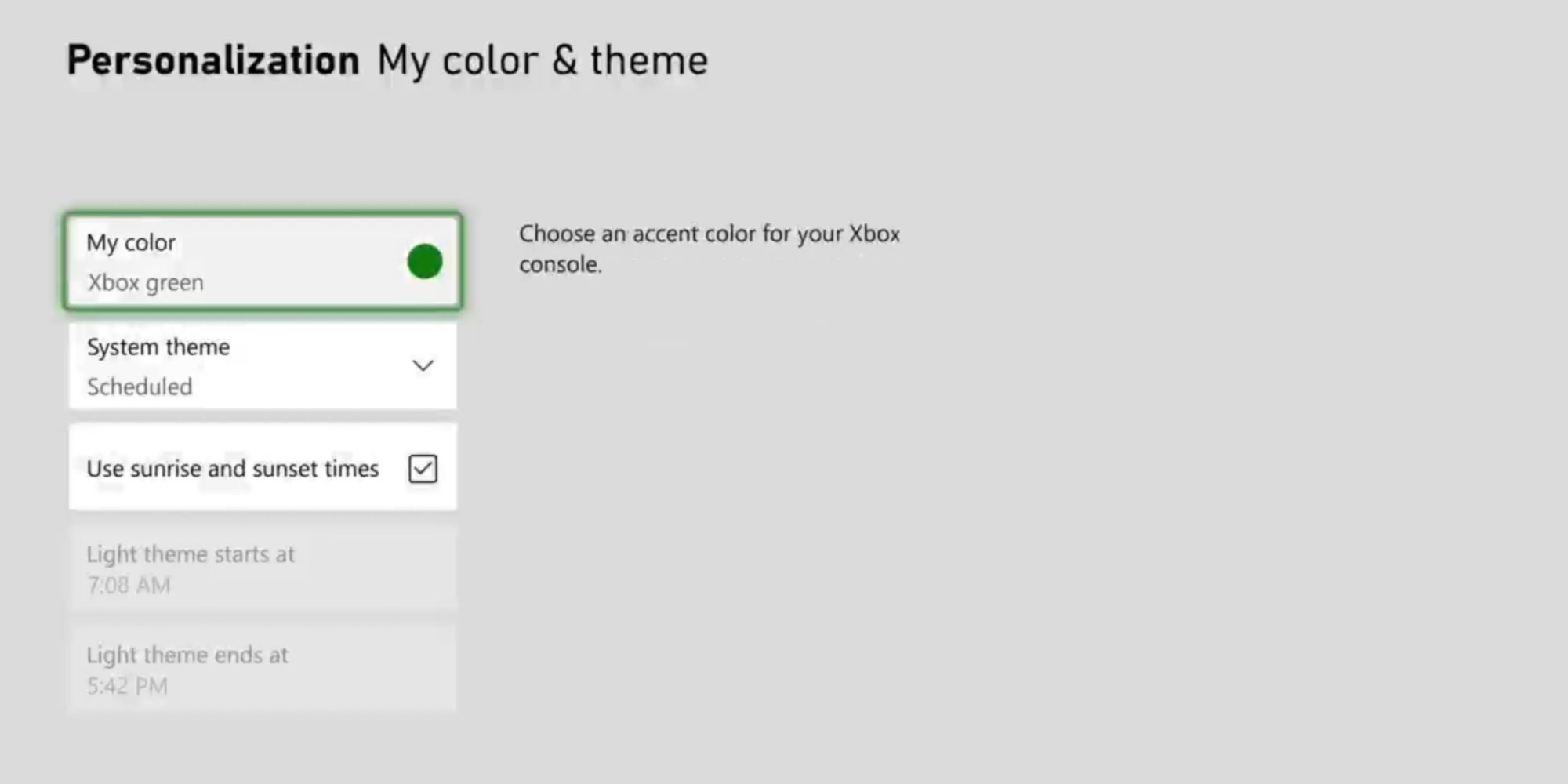 Personalization My Color & Theme Xbox Series X