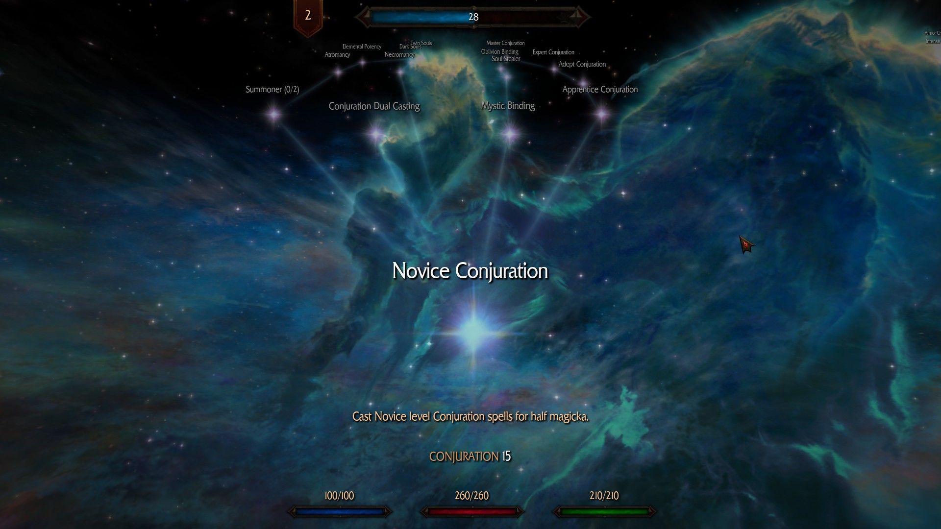 Conjuration Perk Tree Novice Conjuration Progression Skill