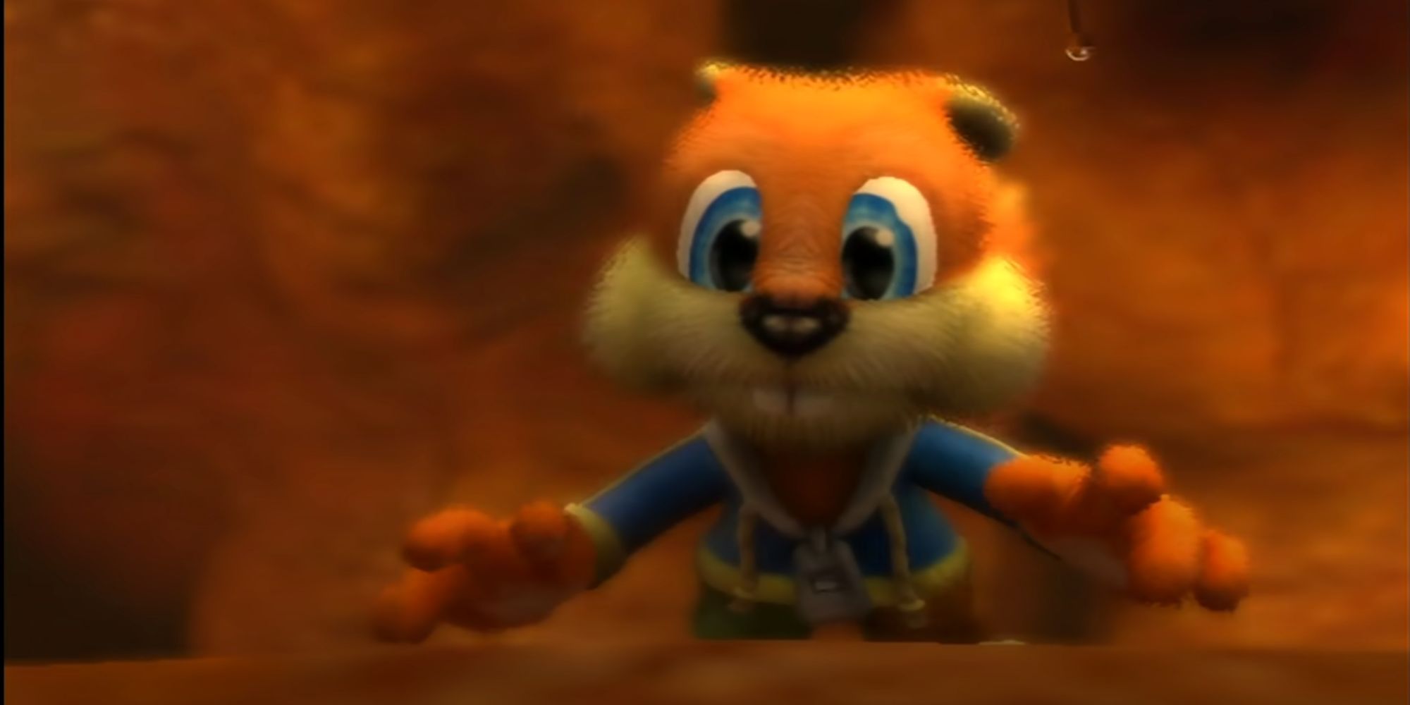 Conker about to encounter the Great Mighty Poo.