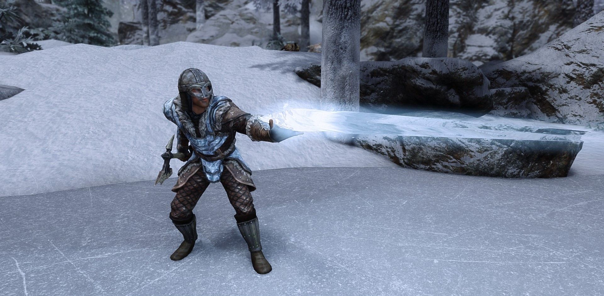 Cryomancer Casting Icy Spear Modded Stalhrim Armor