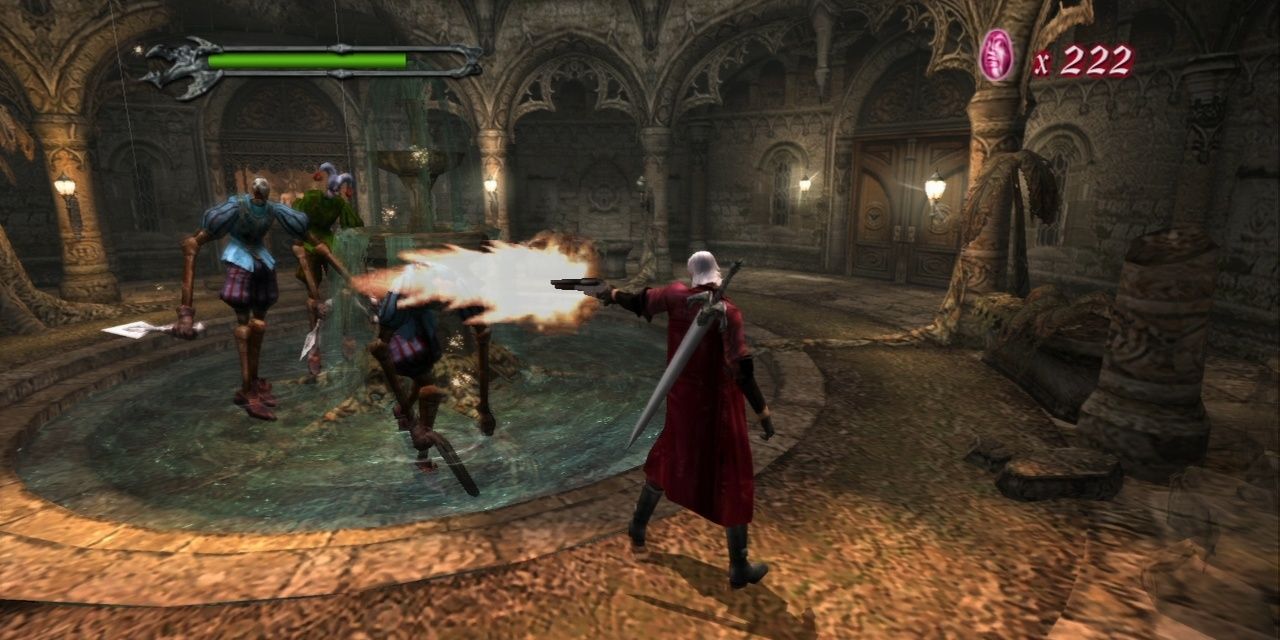 Dante fighting in Devil May Cry