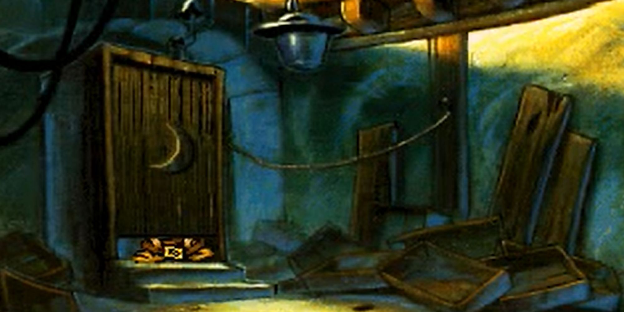 Discworld Screenshot Of Fishmonger in Outhouse