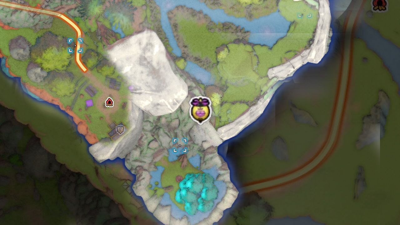 Сокровища Dragon Quest, Воздушные шары в Патерноггине, Ликспиттл, Воздушный шар, спрятанный в пещере, как видно на карте