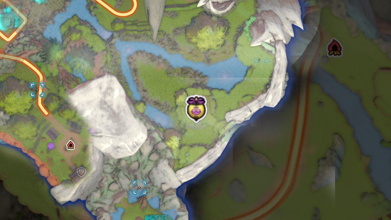 Сокровища Dragon Quest, Воздушные шары в Патерноггине, Ликпиттл, Воздушный шар, спрятанный в дереве над водопадом, как видно на карте