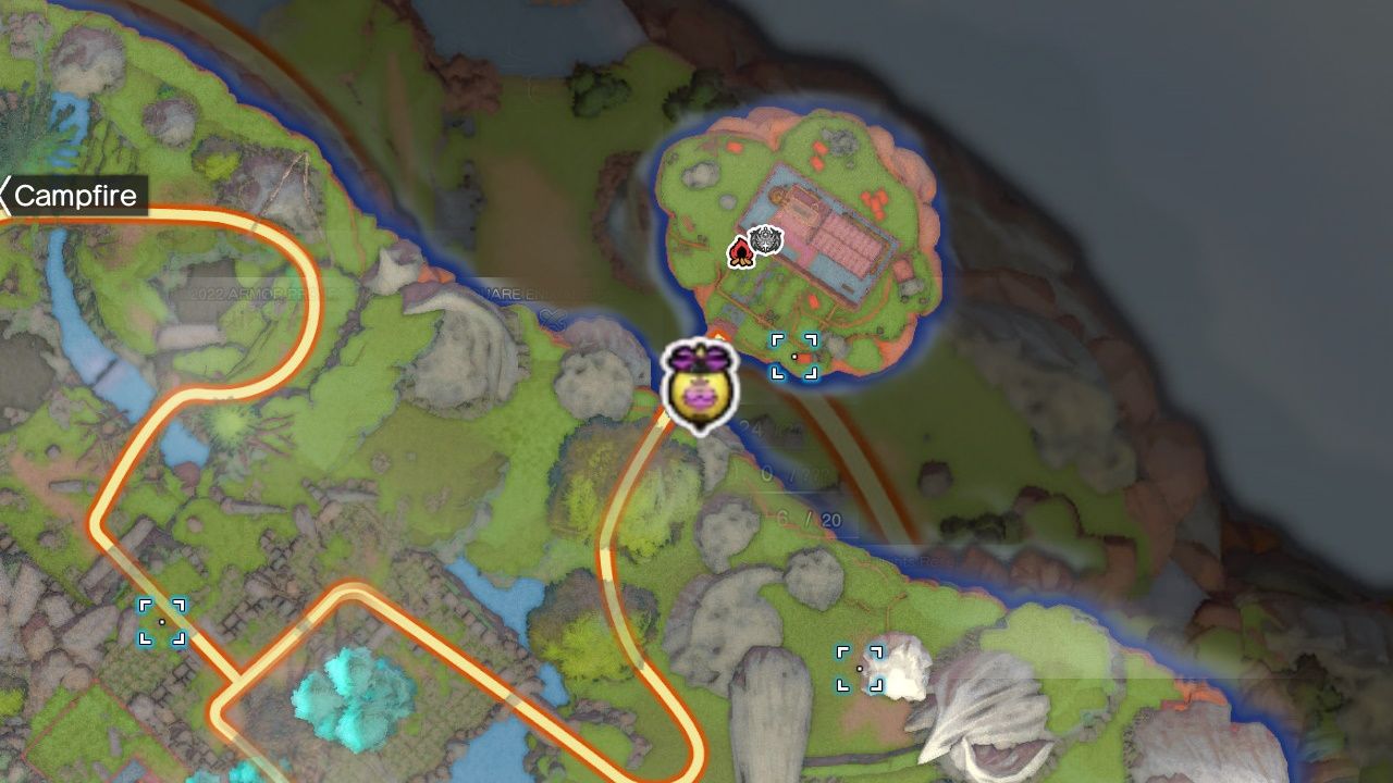 Сокровища Dragon Quest, Воздушные шары в Патерноггине, Ликспиттл, Воздушный шар под мостом, как видно на карте
