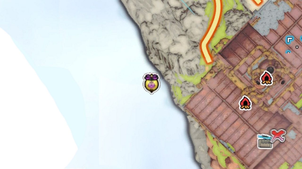 Сокровища Dragon Quest, воздушные шары в Патерноггине, воздушный шар, плывущий с западной стороны острова, как показано на карте
