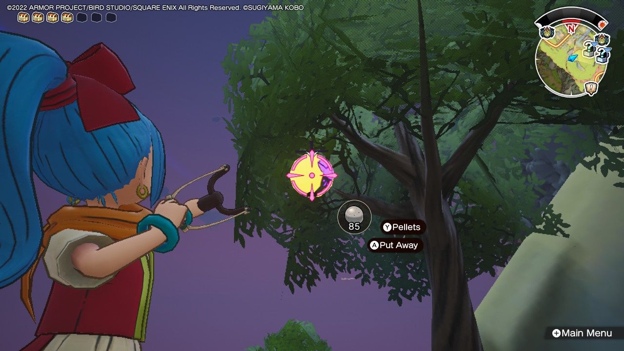 Сокровища Dragon Quest, Воздушные шары в Патерноггине, Воздушный шар, прячущийся в деревьях на холме