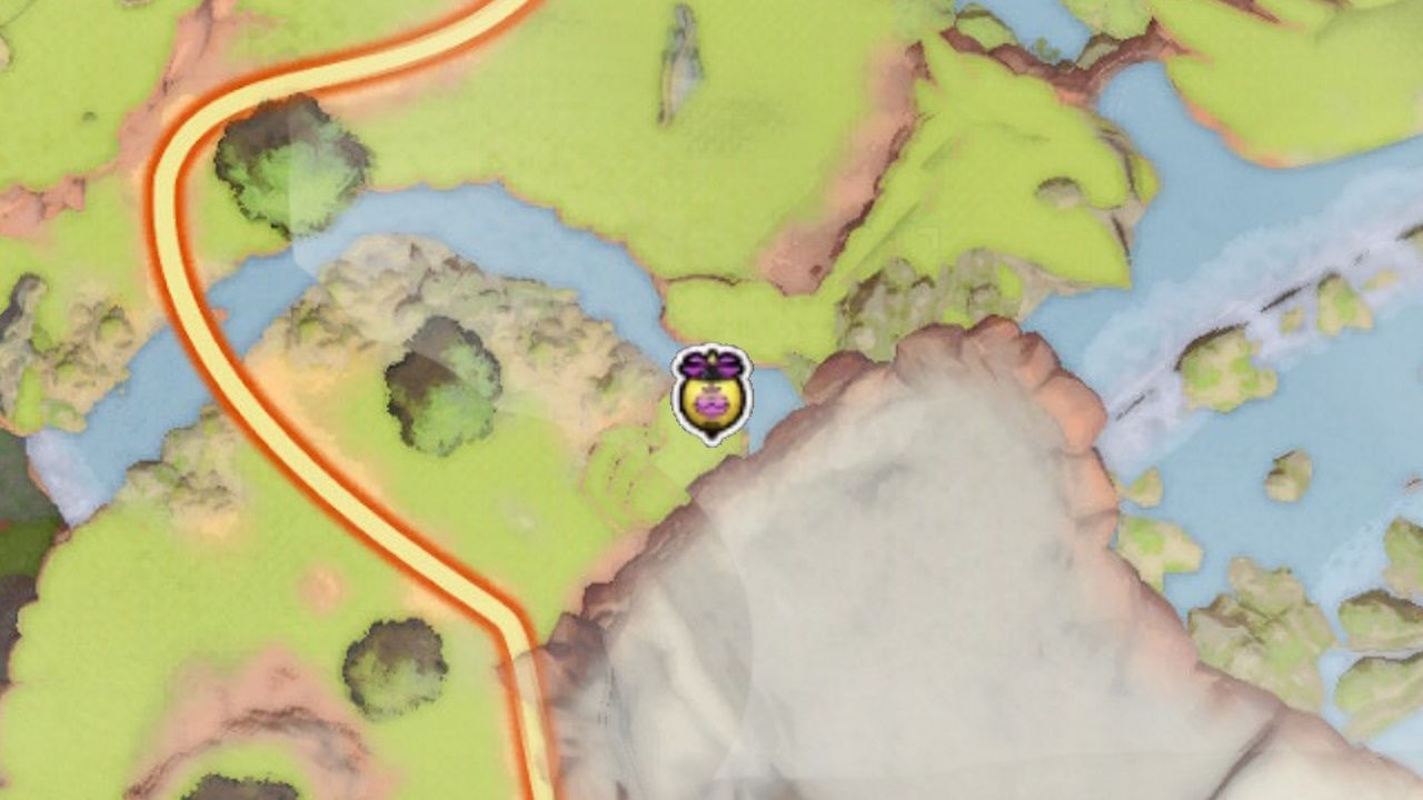 Сокровища Dragon Quest, Воздушные шары в Патерноггине, Воздушный шар перед водопадом, как видно на карте