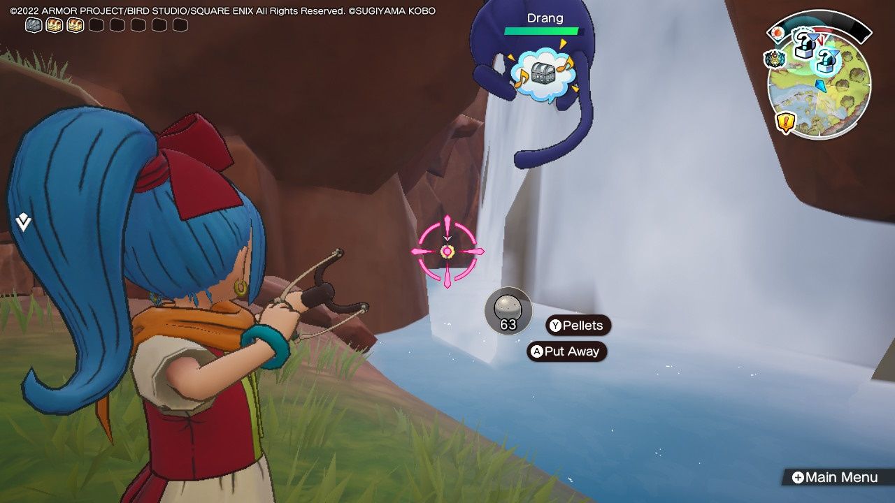 Сокровища Dragon Quest, Воздушные шары в Патерноггине, Воздушный шар, спрятанный в углу водопада