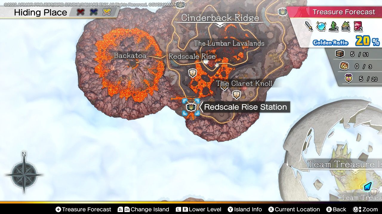 Dragon Quest Treasures, The Railway Station, Cinderback Ridge, Redscale Rise Station Map